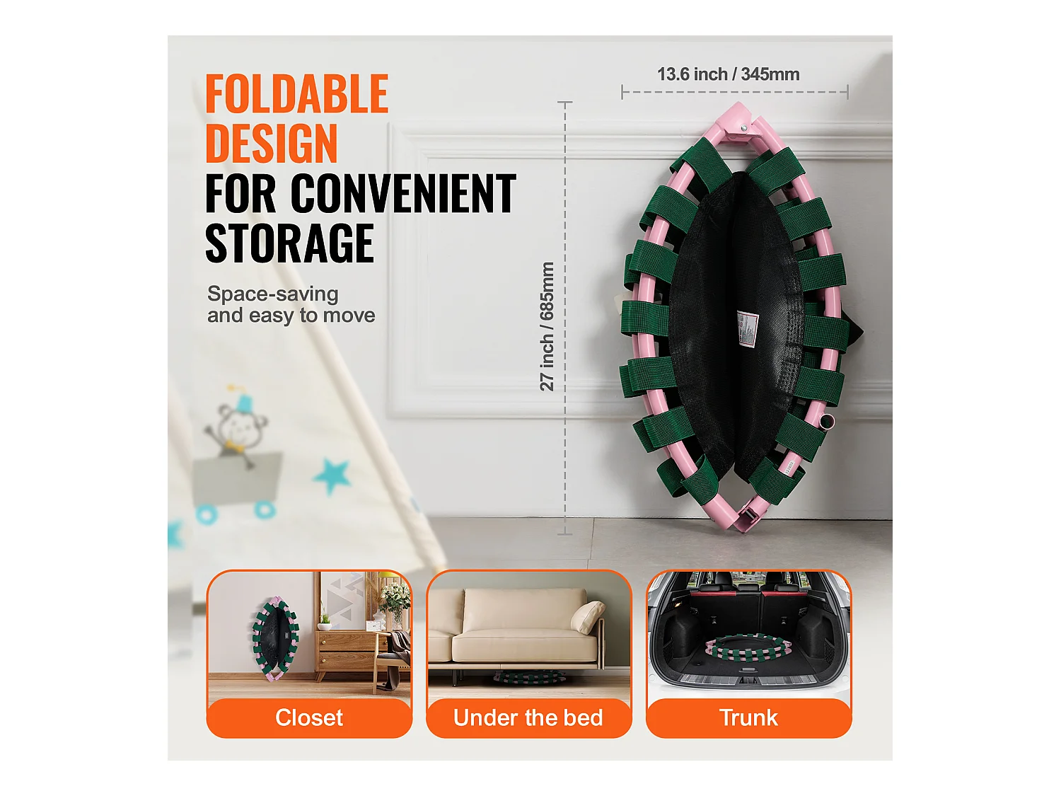 Trampoline SucceBuy Trampoline 91,5 cm Kindertrampoline voor Plezier