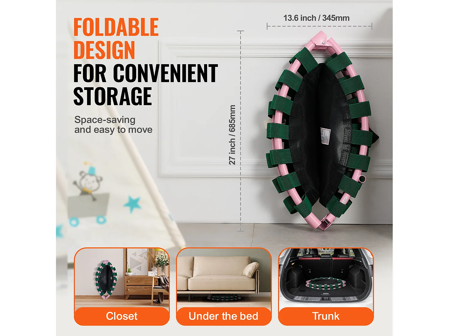 Trampoline SucceBuy Trampoline pour enfants 91.5cm pour S'amuser