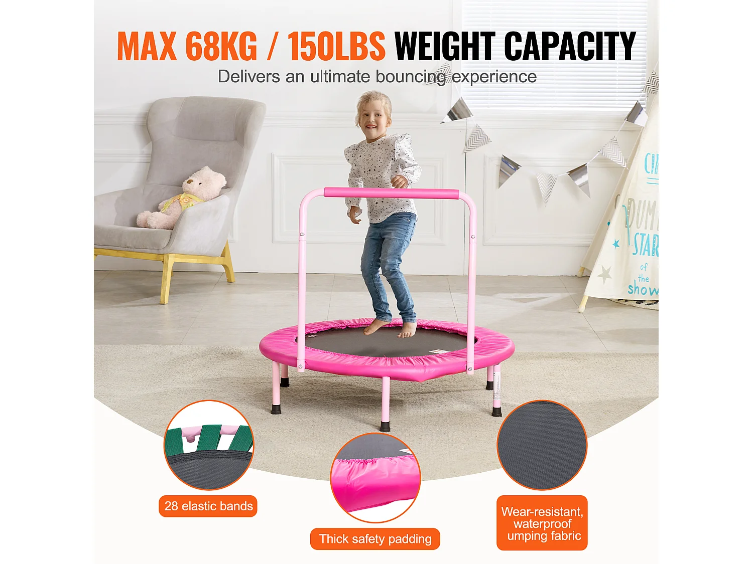 Trampoline SucceBuy Trampoline pour enfants 91.5cm pour S'amuser
