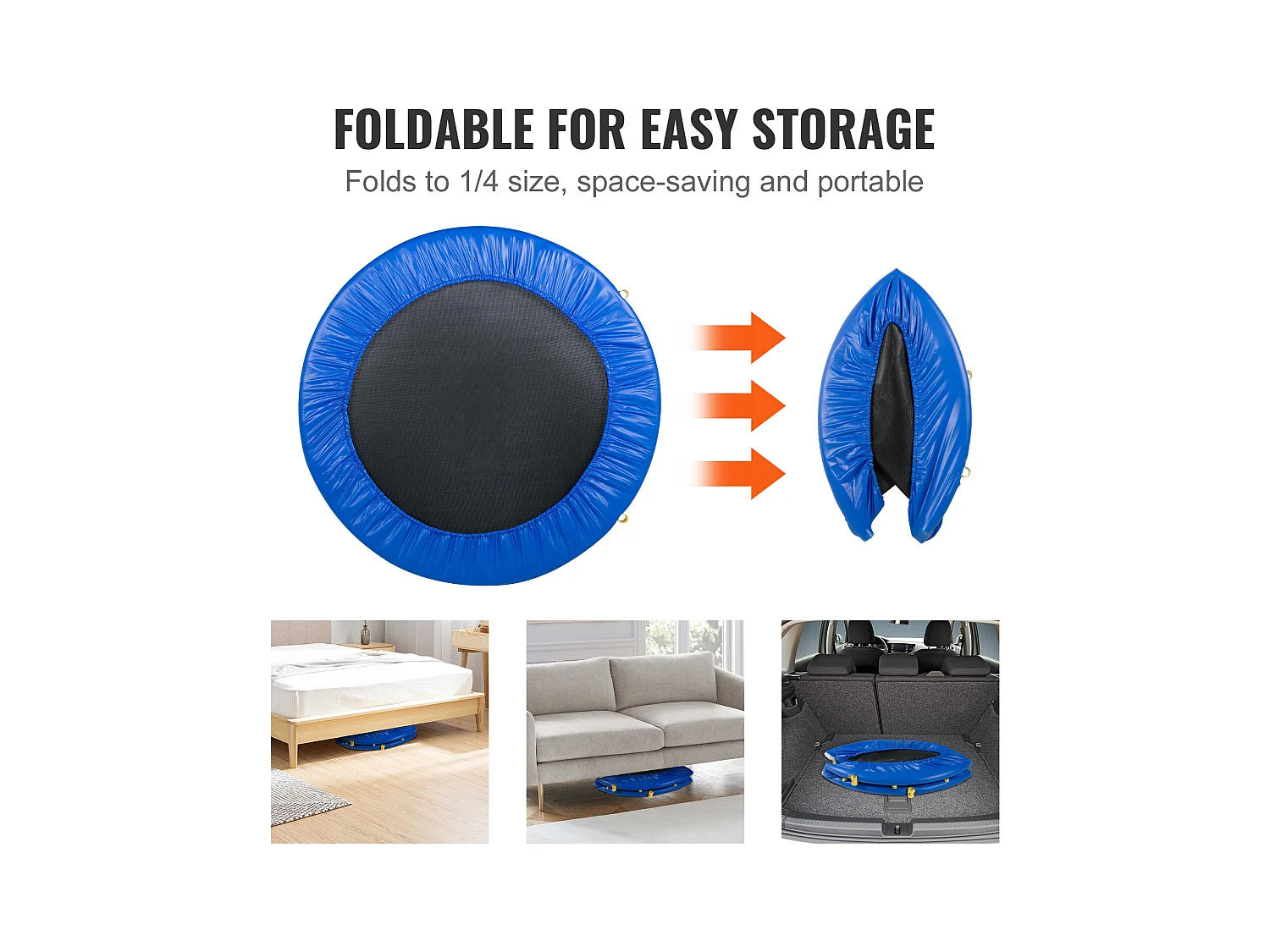 Trampoline SucceBuy Trampoline 3 pieds pour Enfants Intérieur/Extérieur Pliable