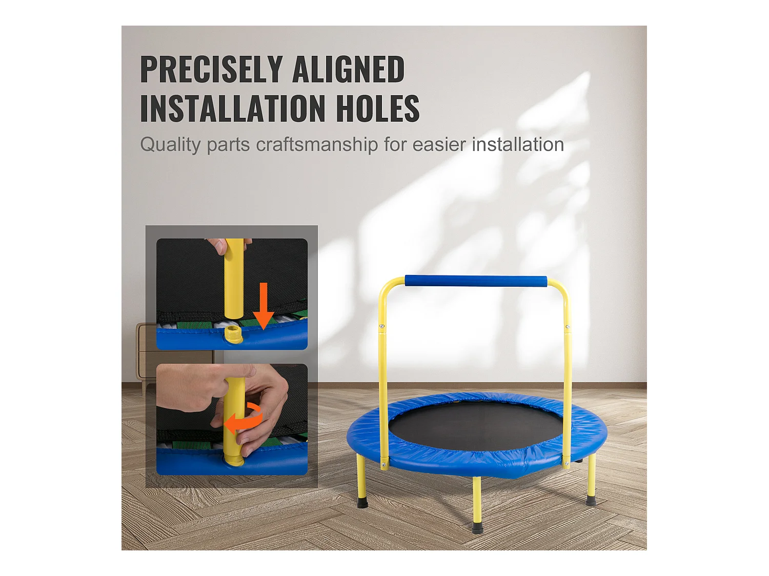 Trampoline SucceBuy Trampoline 3 pieds pour Enfants Intérieur/Extérieur Pliable