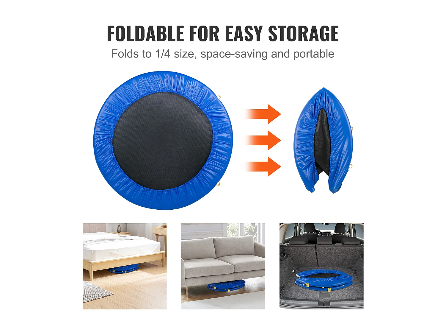 Trampoline SucceBuy Trampoline 3 pieds pour Enfants Intérieur/Extérieur Pliable