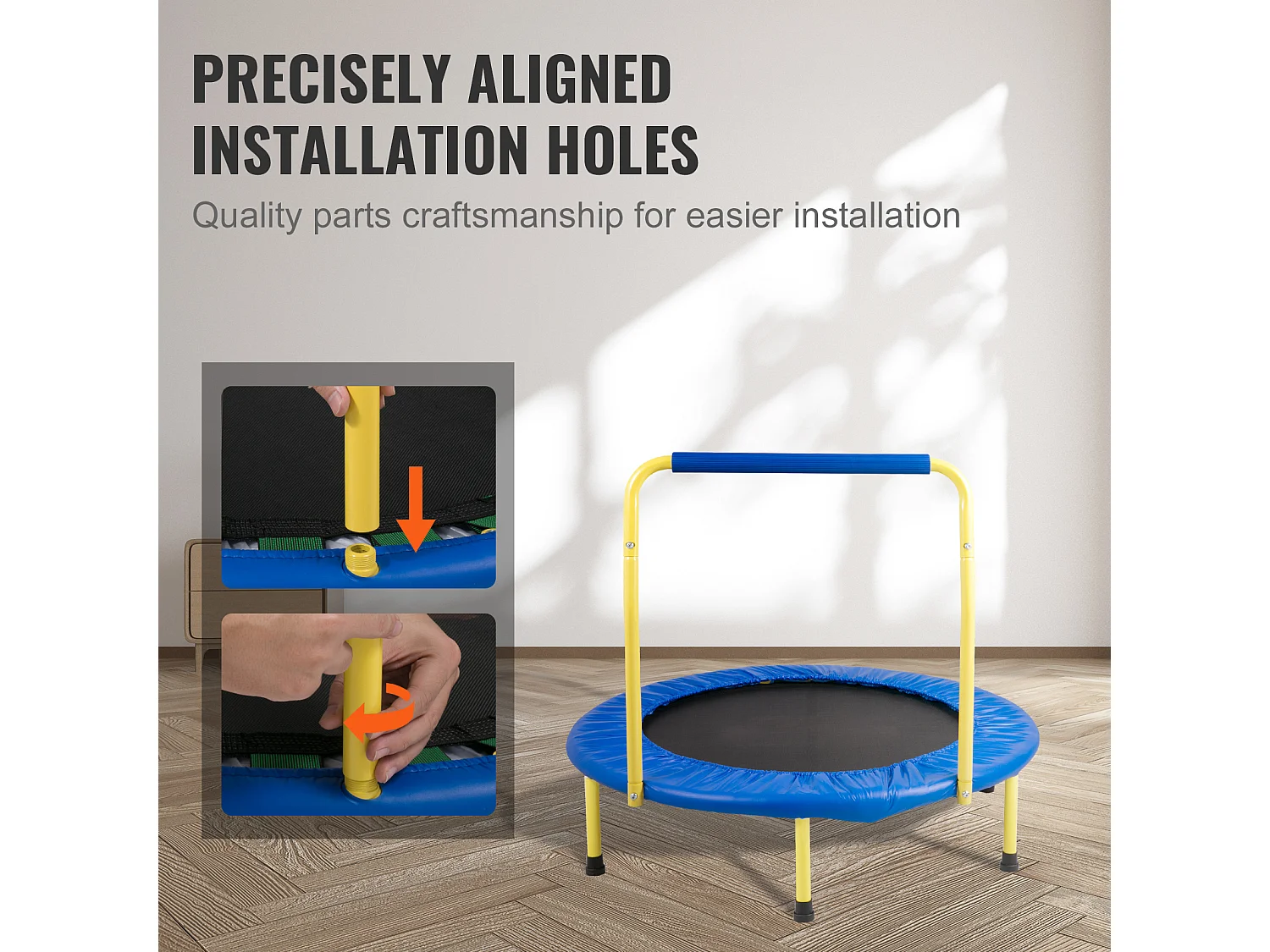 Trampoline SucceBuy Trampoline 3 pieds pour Enfants Intérieur/Extérieur Pliable