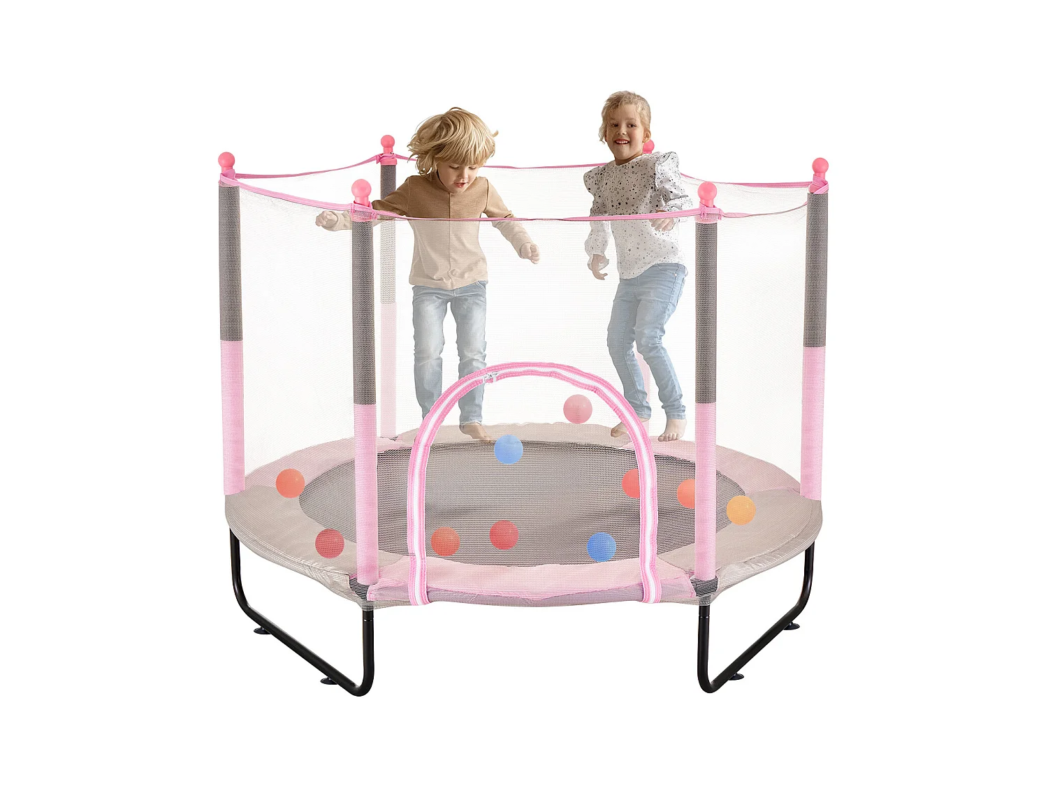 Trampolin SucceBuy Trampolin für Kinder, 152.5cm, Mini-Kleinkindtrampolin mit Sicherheitsnetz, für Drinnen und Draußen