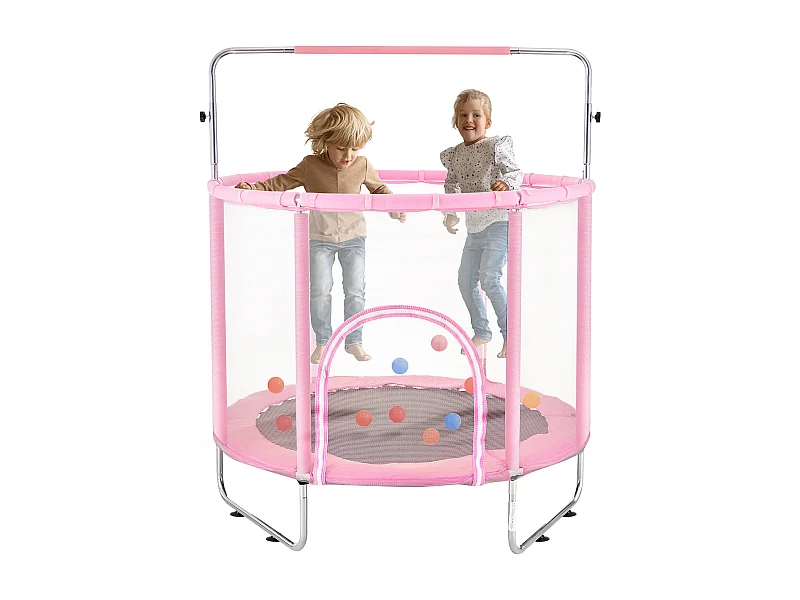 Trampolín SucceBuy Trampolín Infantil de 140 cm, Mini Trampolín para Niños Pequeños con Red de Protección, para Interior y Exterior.