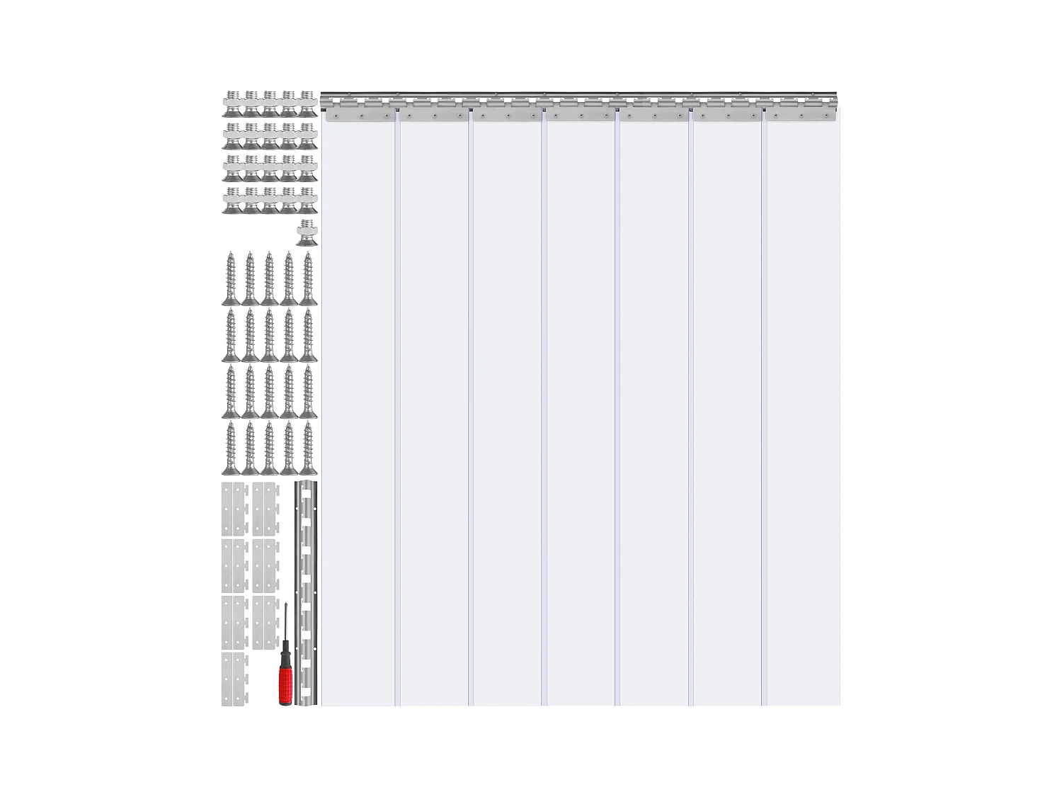 Türvorhang SucceBuy PVC-Bändern-Türvorhang für Kühlerschranktür 106.7 X 213.4 CM, Transparentes Plastik