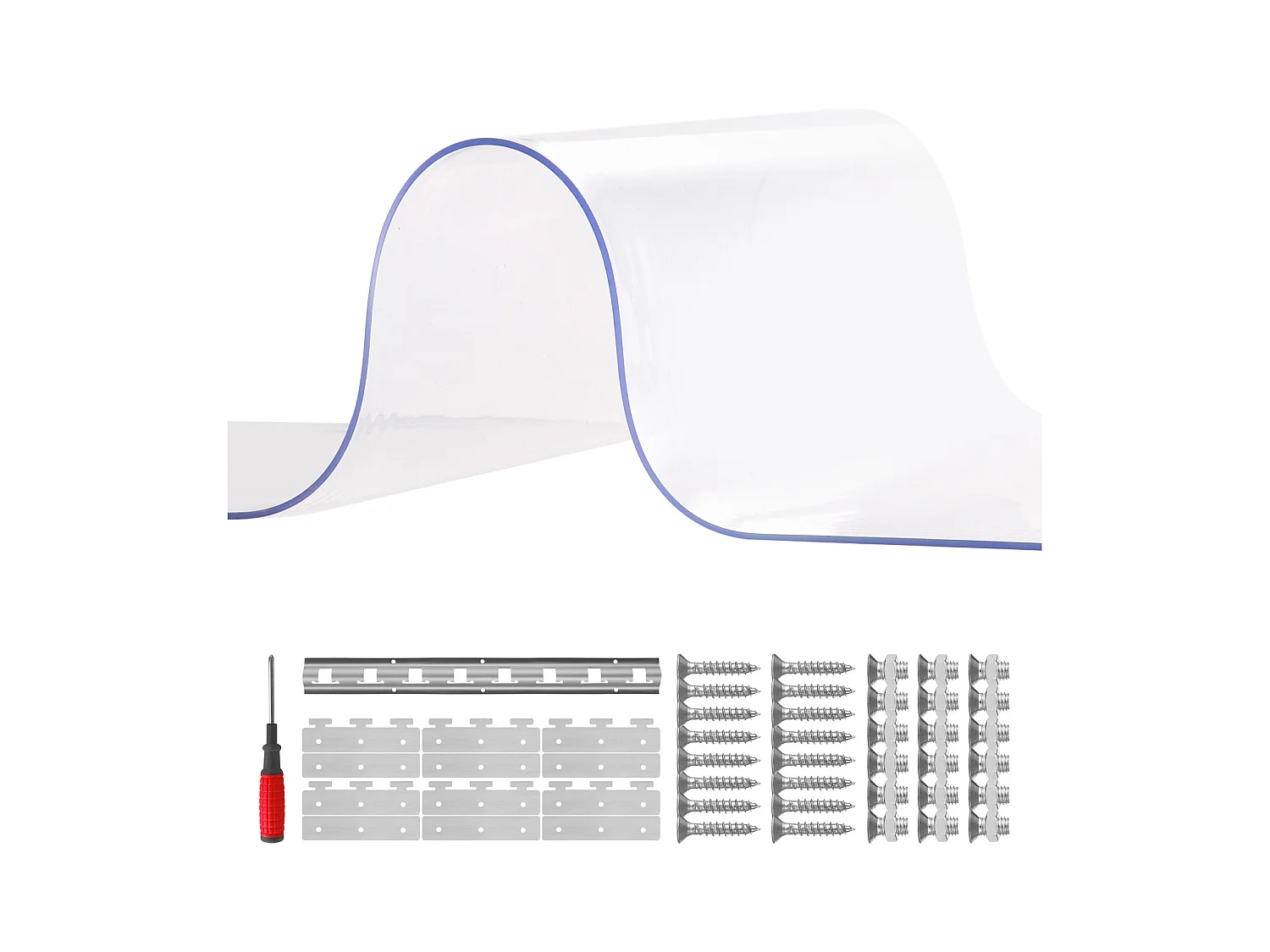 Poruszka Drzwi SucceBuy Poruszka z Paski PVC 97CM X 213.4CM Transparentna Plastikowa Lada Mroźnia