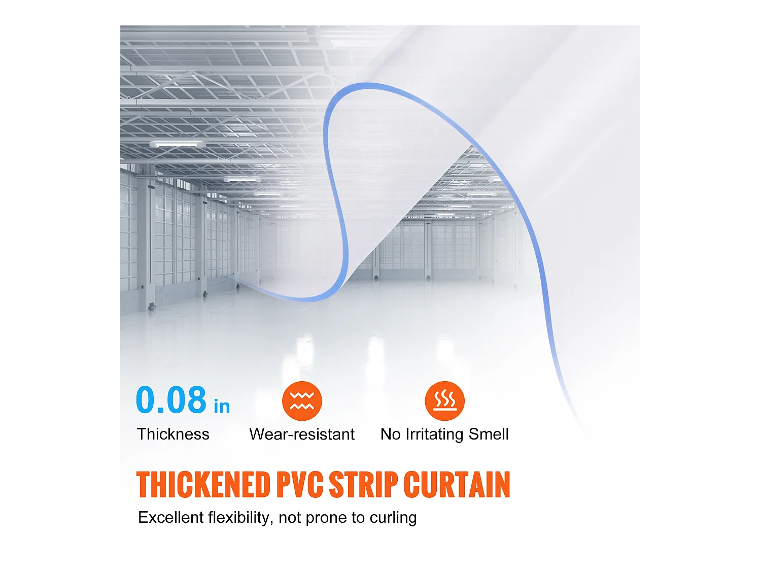 Poruszka Drzwi SucceBuy Poruszka z Paski PVC 97CM X 213.4CM Transparentna Plastikowa Lada Mroźnia