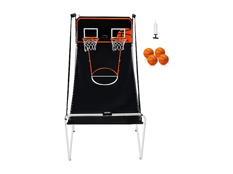 Canasta de Baloncesto SucceBuy, Juego Arcade de Baloncesto Plegable de Doble Tiro para Interiores, 2 Jugadores, 4 Pelotas