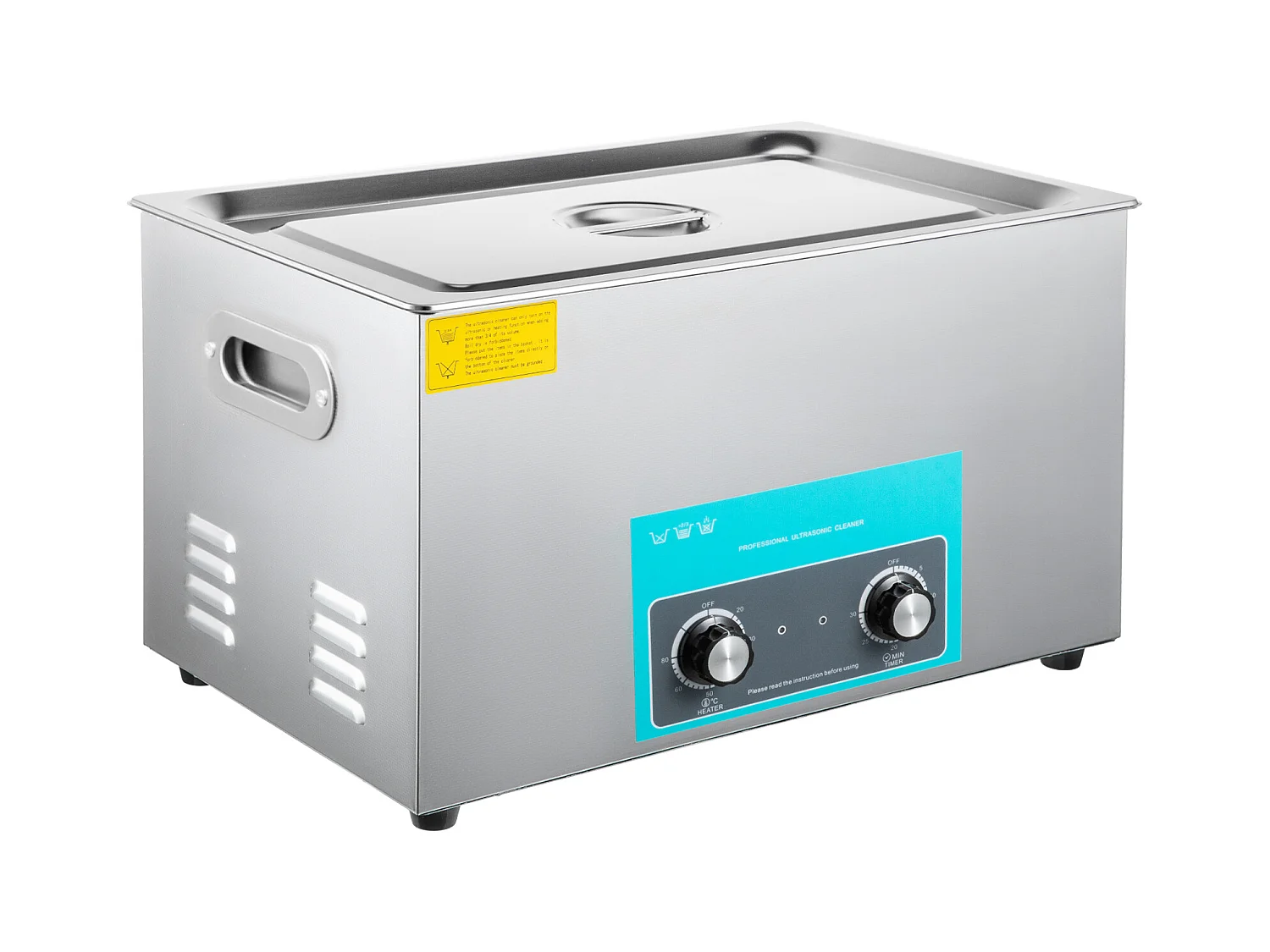 Nettoyeur SucceBuy 30L Nettoyeur Ultrasonique pour Bijoux, Minuterie de Chauffage, Bagues de Lunettes, Dentiers, 220V, Argent