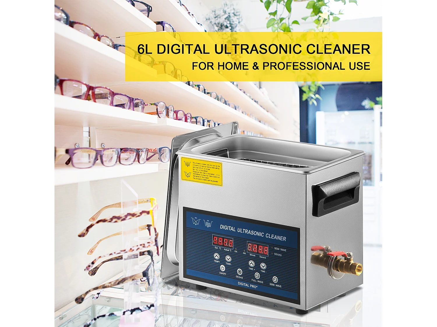 Nettoyeur SucceBuy Nettoyeur Ultrasonique 6L à Double Fréquence avec Chauffage 28/40KHz