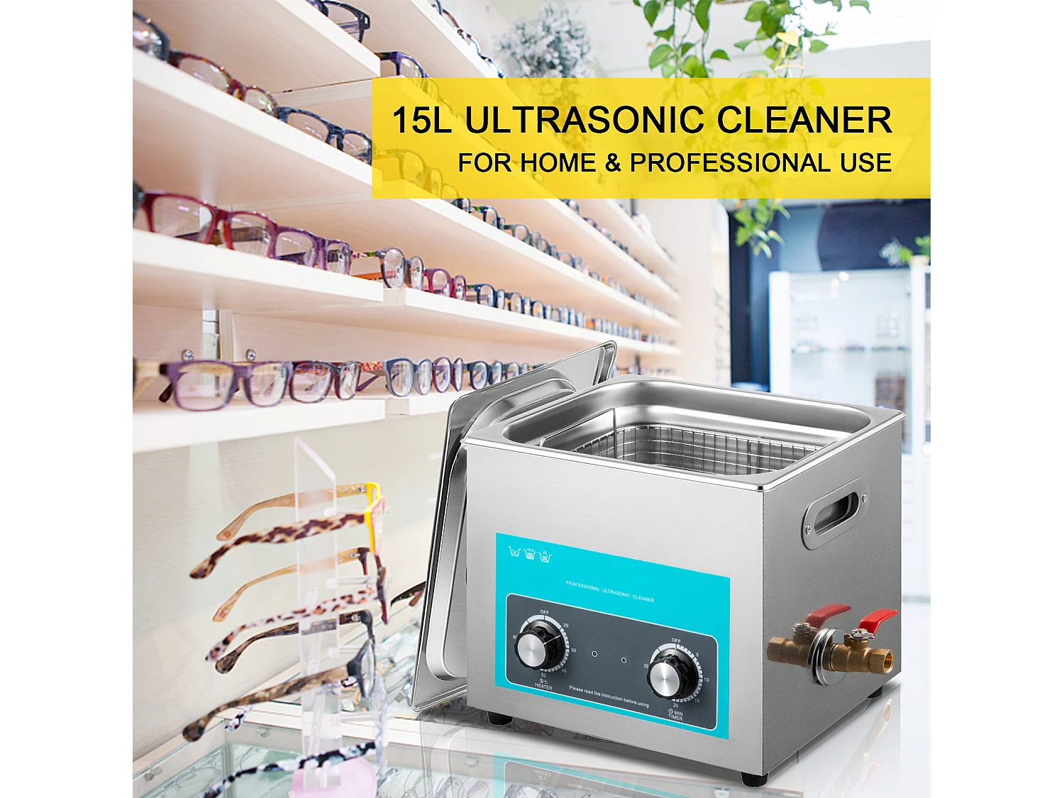 Pulitore a Ultrasuoni SucceBuy Pulitore a Ultrasuoni per Gioiellicon Timer per la Pulizia di Anelli per Occhiali e Protesi Dentarie