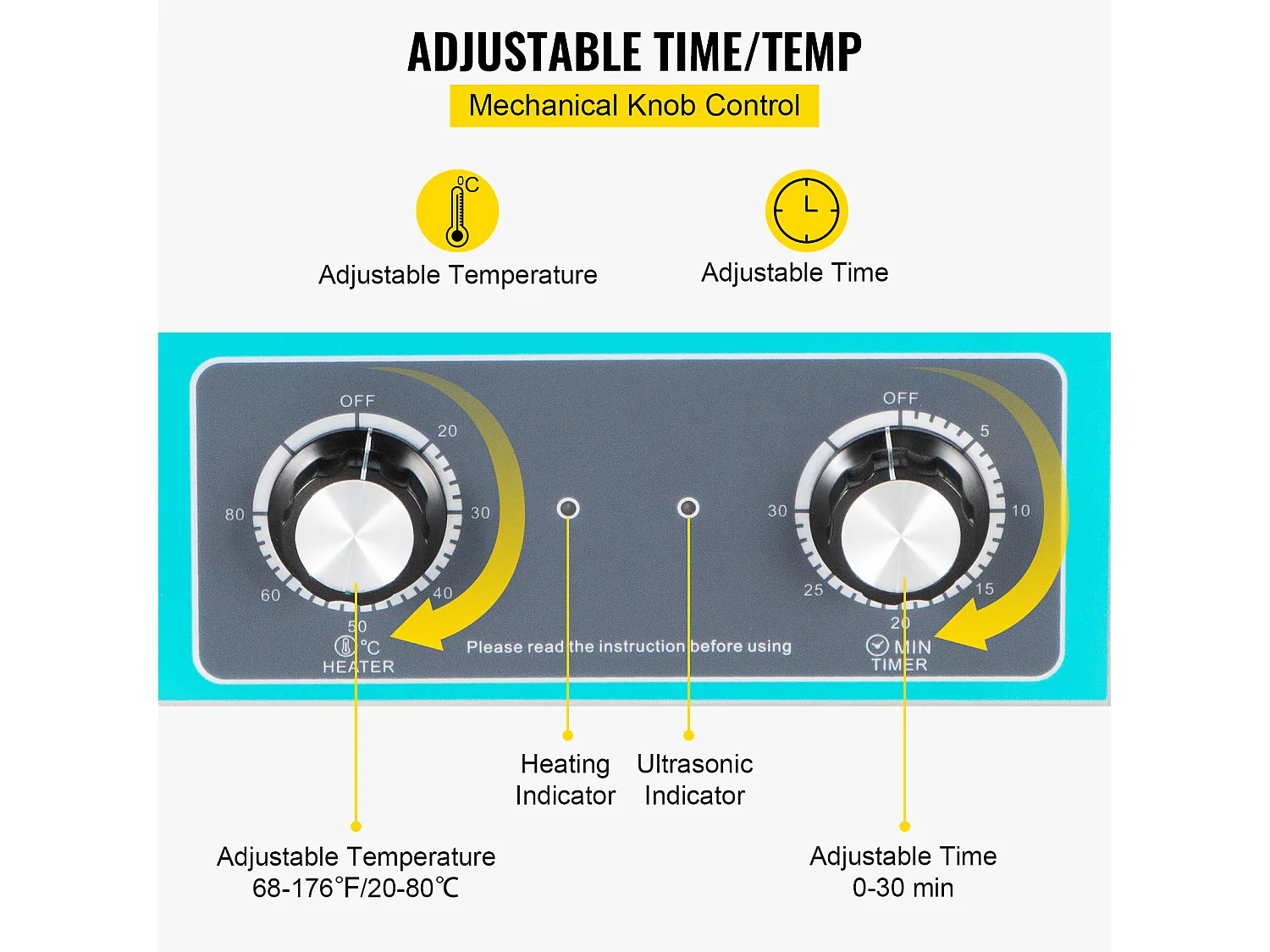 Pulitore a Ultrasuoni SucceBuy Pulitore a Ultrasuoni per Gioiellicon Timer per la Pulizia di Anelli per Occhiali e Protesi Dentarie