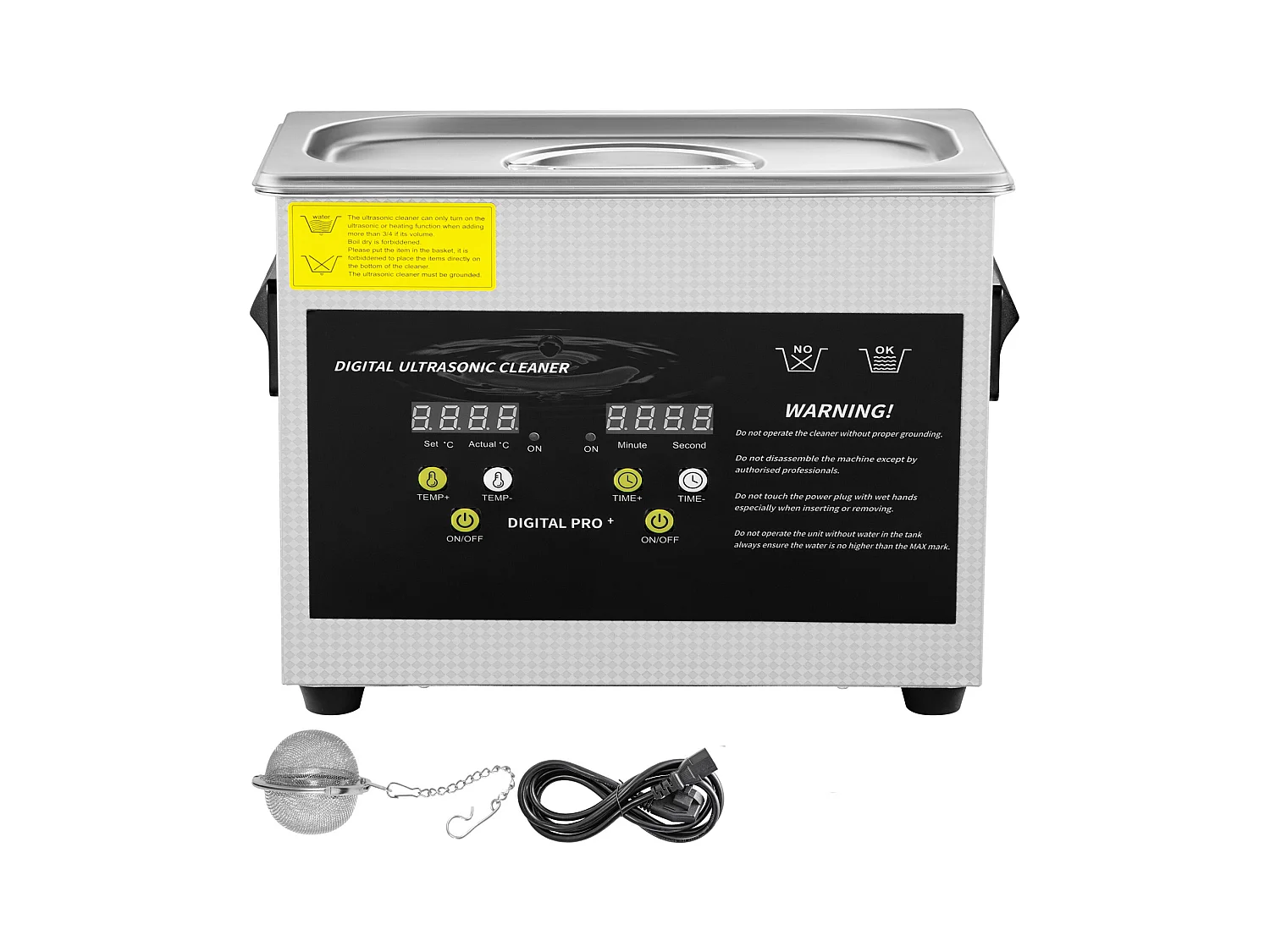 Nettoyeur SucceBuy à Ultrasons avec Minuterie de Chauffage 3 L pour Bijoux, Lunettes