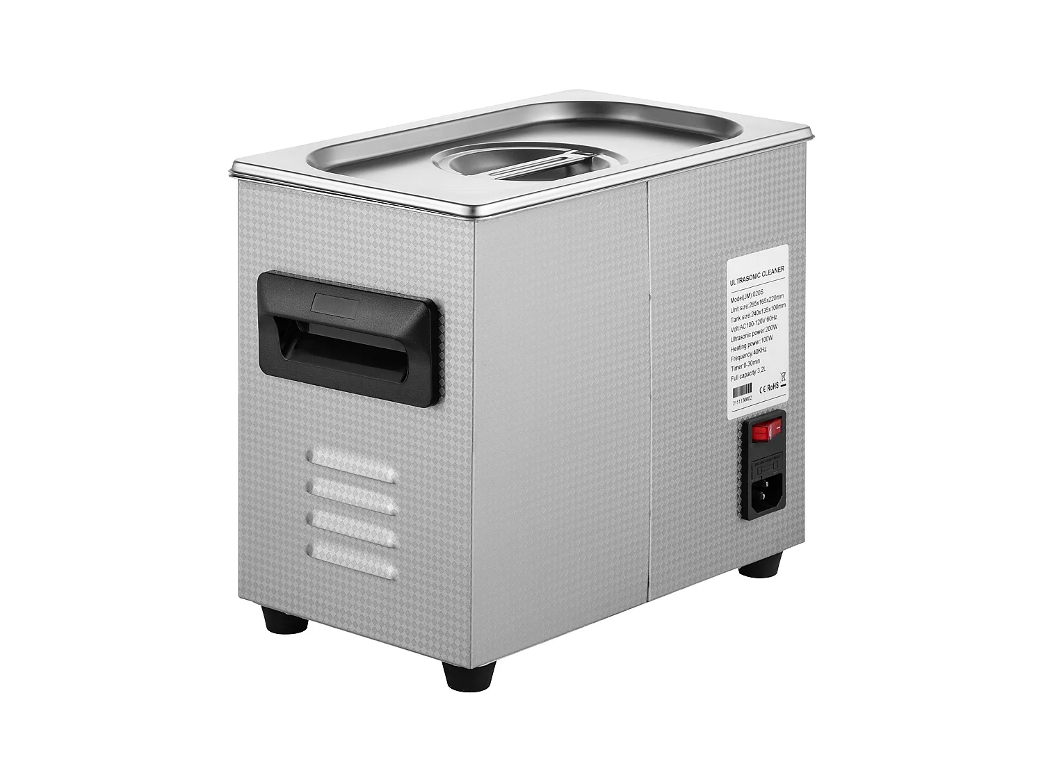 Nettoyeur SucceBuy à Ultrasons avec Minuterie de Chauffage 3 L pour Bijoux, Lunettes