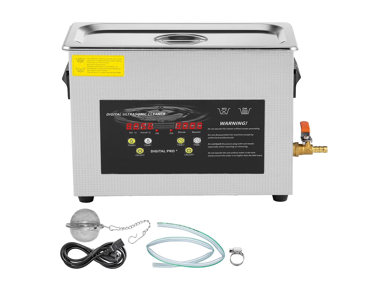 Nettoyeur SucceBuy Nettoyeur à Ultrasons 6L 400W Minuterie de Chauffage pour Bijoux, Lunettes