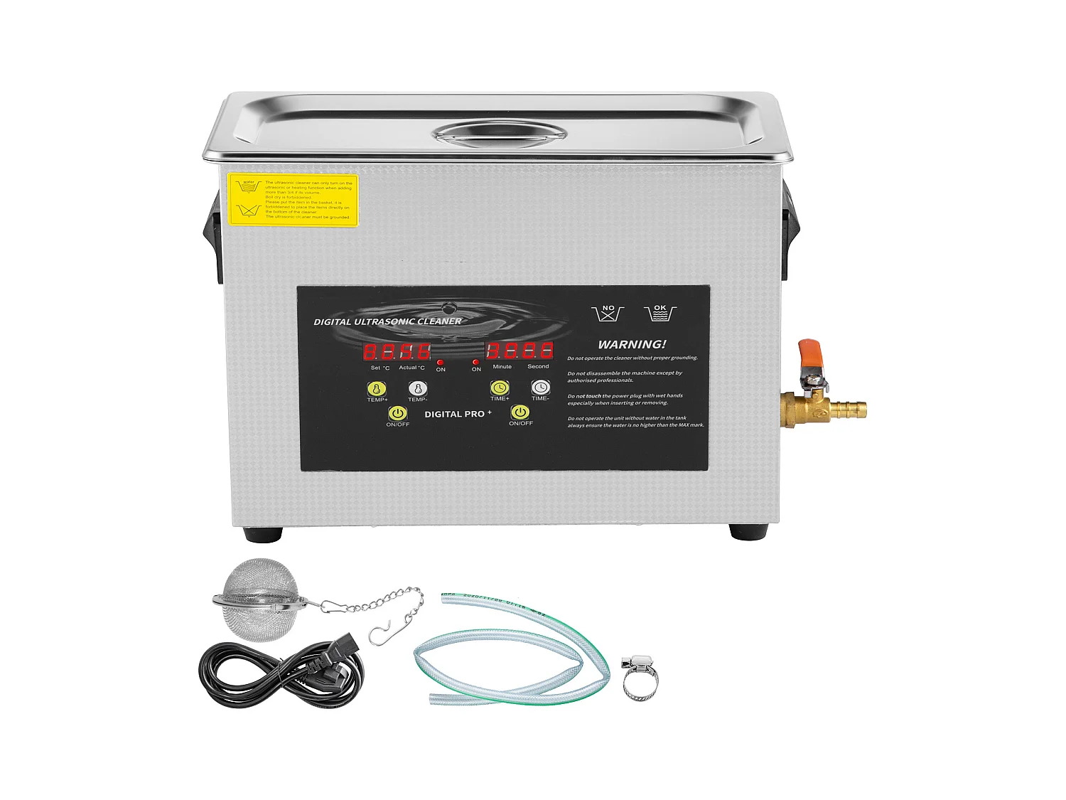 Nettoyeur SucceBuy Nettoyeur à Ultrasons 6L 400W Minuterie de Chauffage pour Bijoux, Lunettes