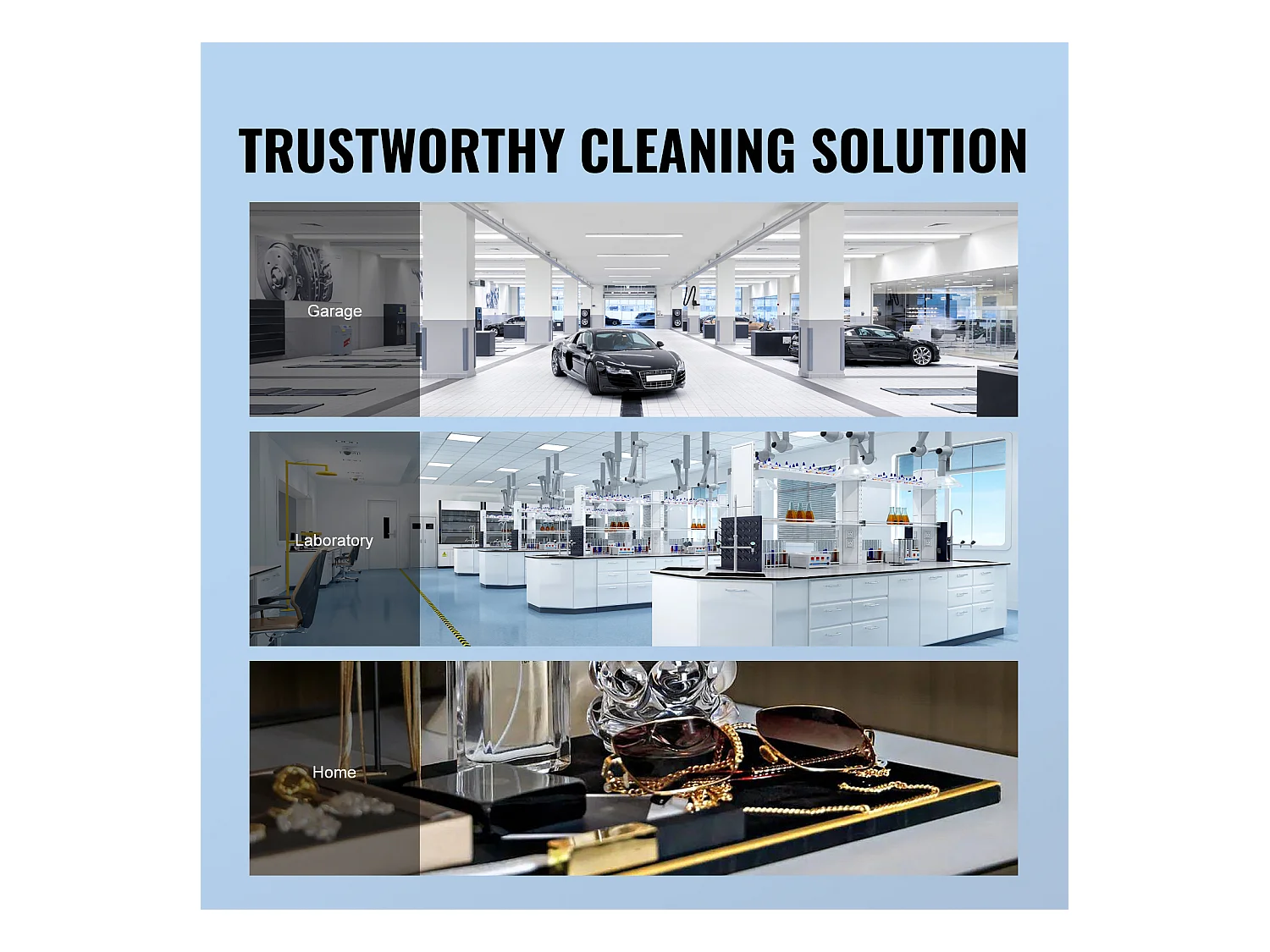 Ultrasoonreiniger SucceBuy Cleaner 3L Ultrasoonreiniger met Timer en Verwarming, Digitale Sonische Reiniger