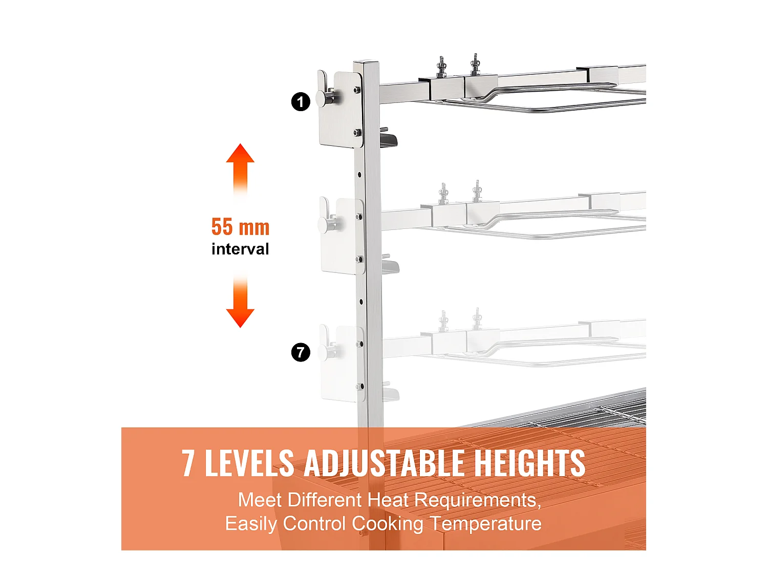 Barbecue Rôtissoire SucceBuy, Rôtisserie électrique avec Moteur Puissant 42W, Gril Électrique Rotatif 61Kg