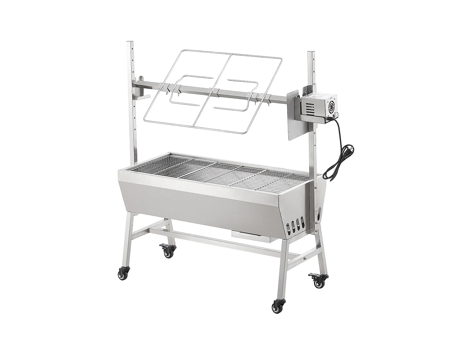 Barbecue Rôtissoire SucceBuy, Rôtisserie électrique avec Moteur Puissant 42W, Gril Électrique Rotatif 61Kg