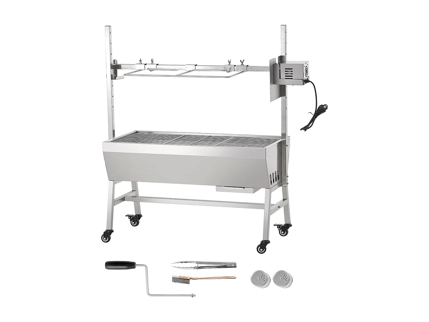 Barbecue Rôtissoire SucceBuy, Rôtisserie électrique avec Moteur Puissant 42W, Gril Électrique Rotatif 61Kg