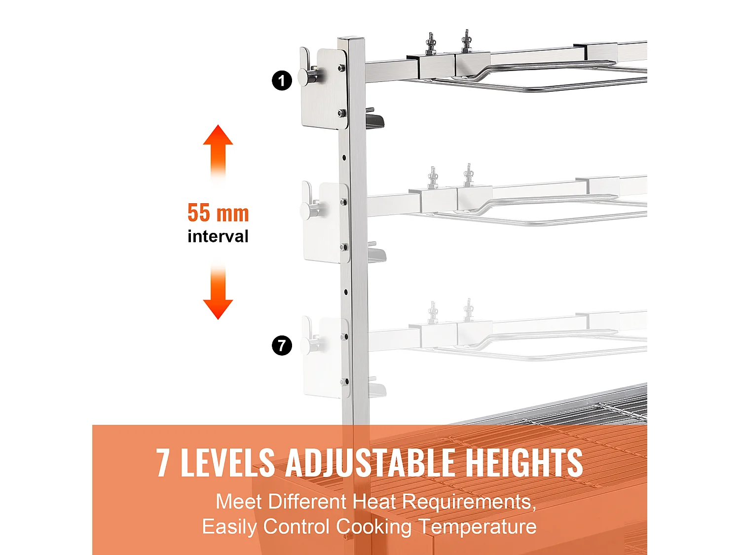 Barbecue Rôtissoire SucceBuy, Rôtisserie électrique avec Moteur Puissant 42W, Gril Électrique Rotatif 61Kg
