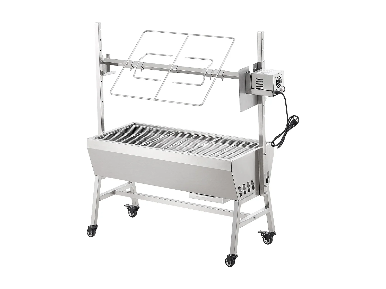 Barbecue Rôtissoire SucceBuy, Rôtisserie électrique avec Moteur Puissant 42W, Gril Électrique Rotatif 61Kg