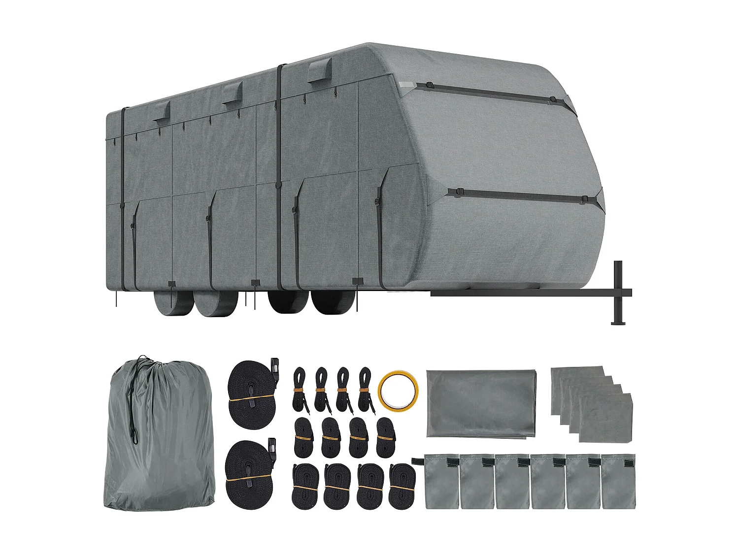 Copertura di Protezione per Camper SucceBuy, Tenda di Protezione per Camper 8,5-9,5 m, in Oxford 300D