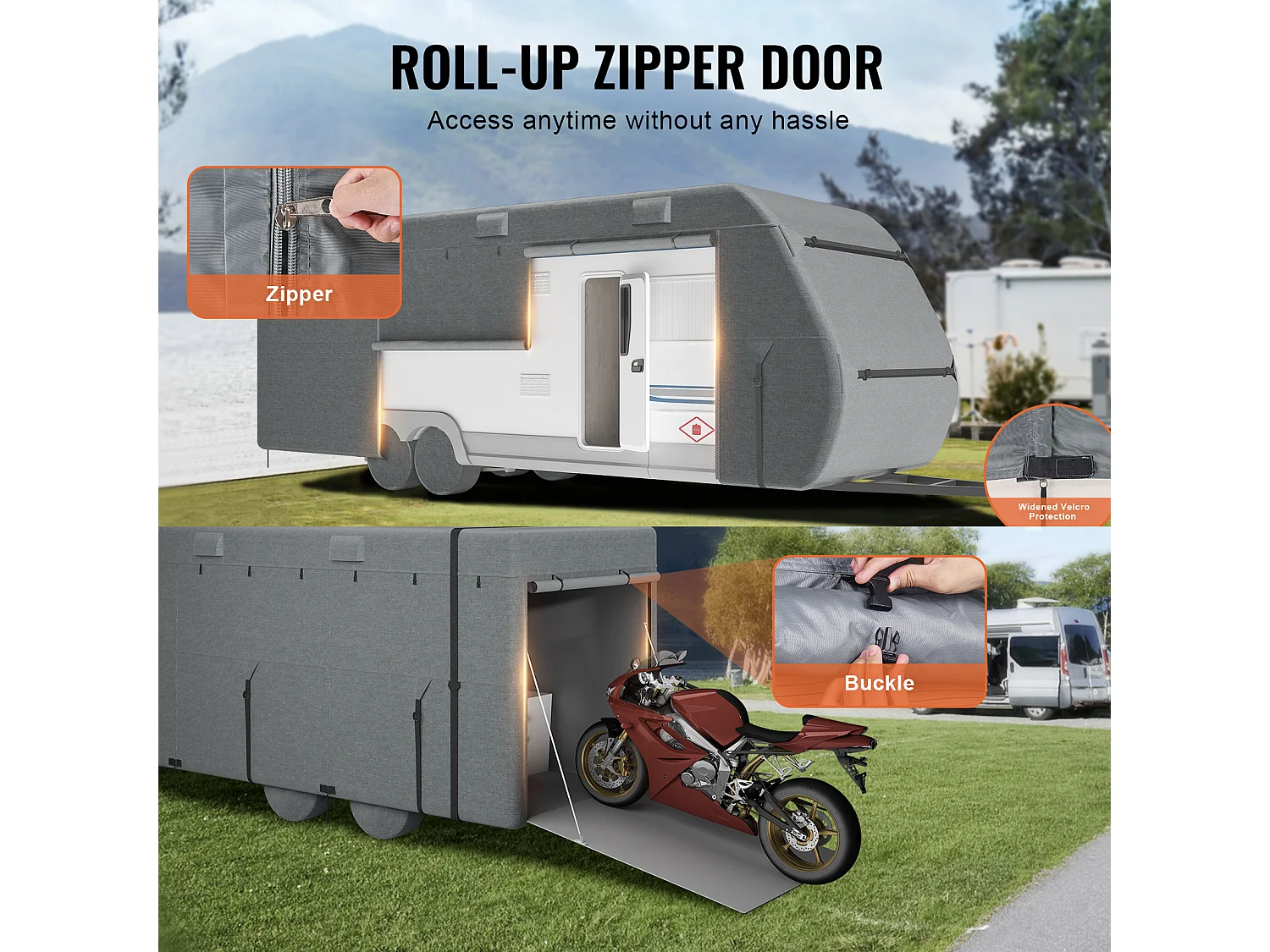 Copertura di Protezione per Camper SucceBuy, Tenda di Protezione per Camper 8,5-9,5 m, in Oxford 300D