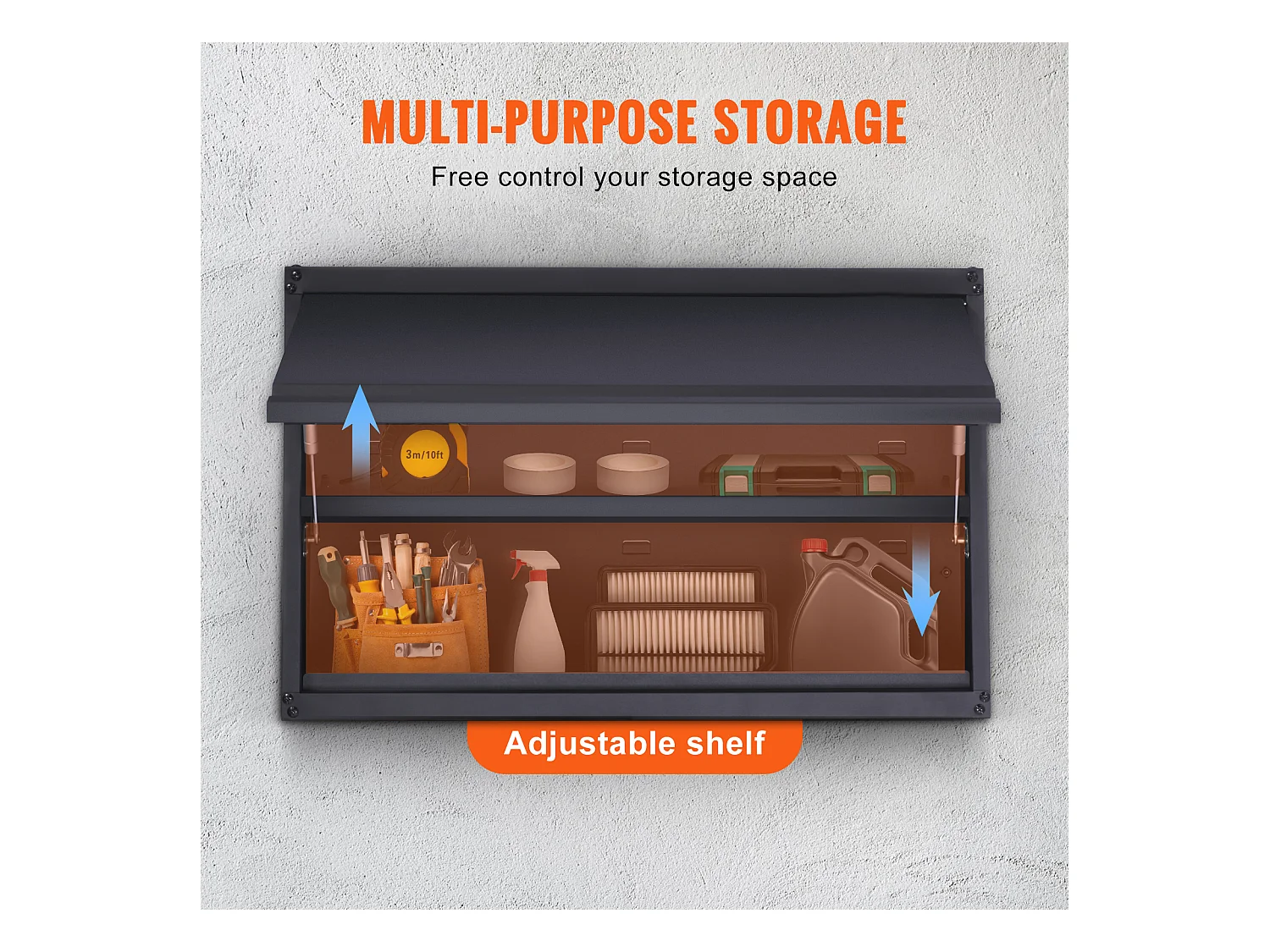 Armoire de Rangement Garage SucceBuy en Métal avec Étagère Réglable, 54.431 kg par Étagère