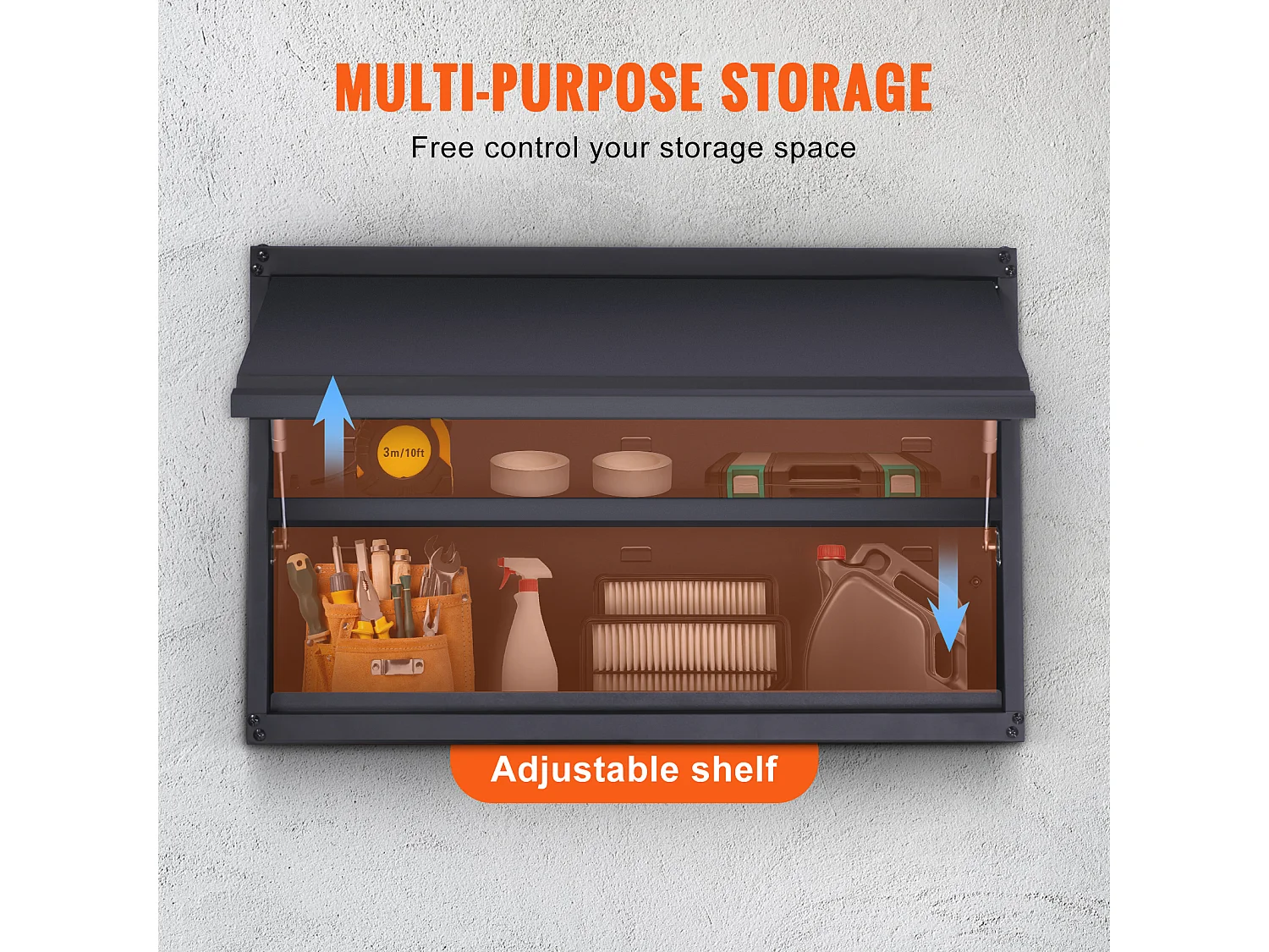 Armoire de Rangement Garage SucceBuy en Métal avec Étagère Réglable, 54.431 kg par Étagère