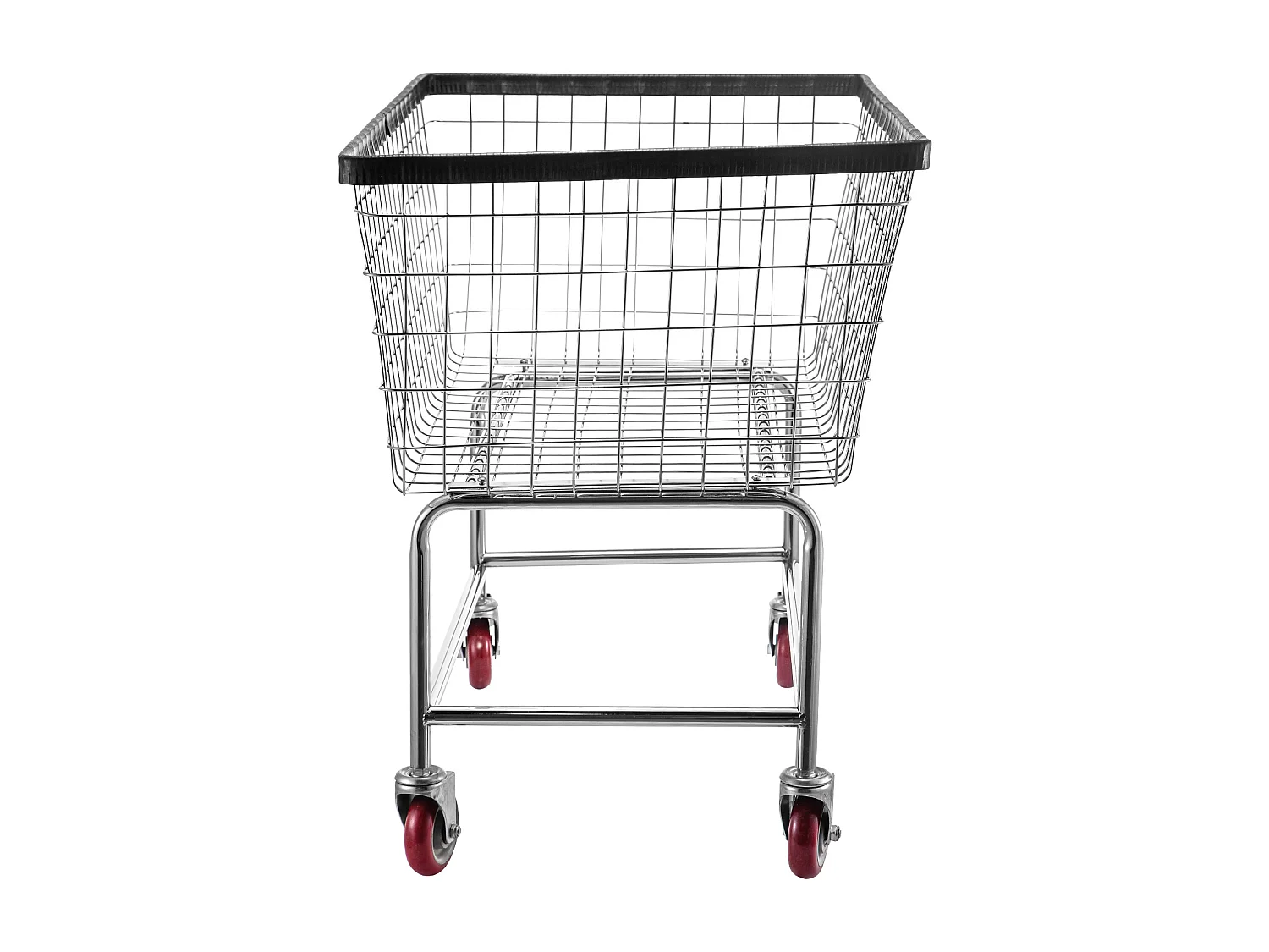 Chariot à Linge Roulant SucceBuy en Fil Métallique, Panier à Linge Robuste de 4.5 Boisseaux avec Roues de 12.7Cm