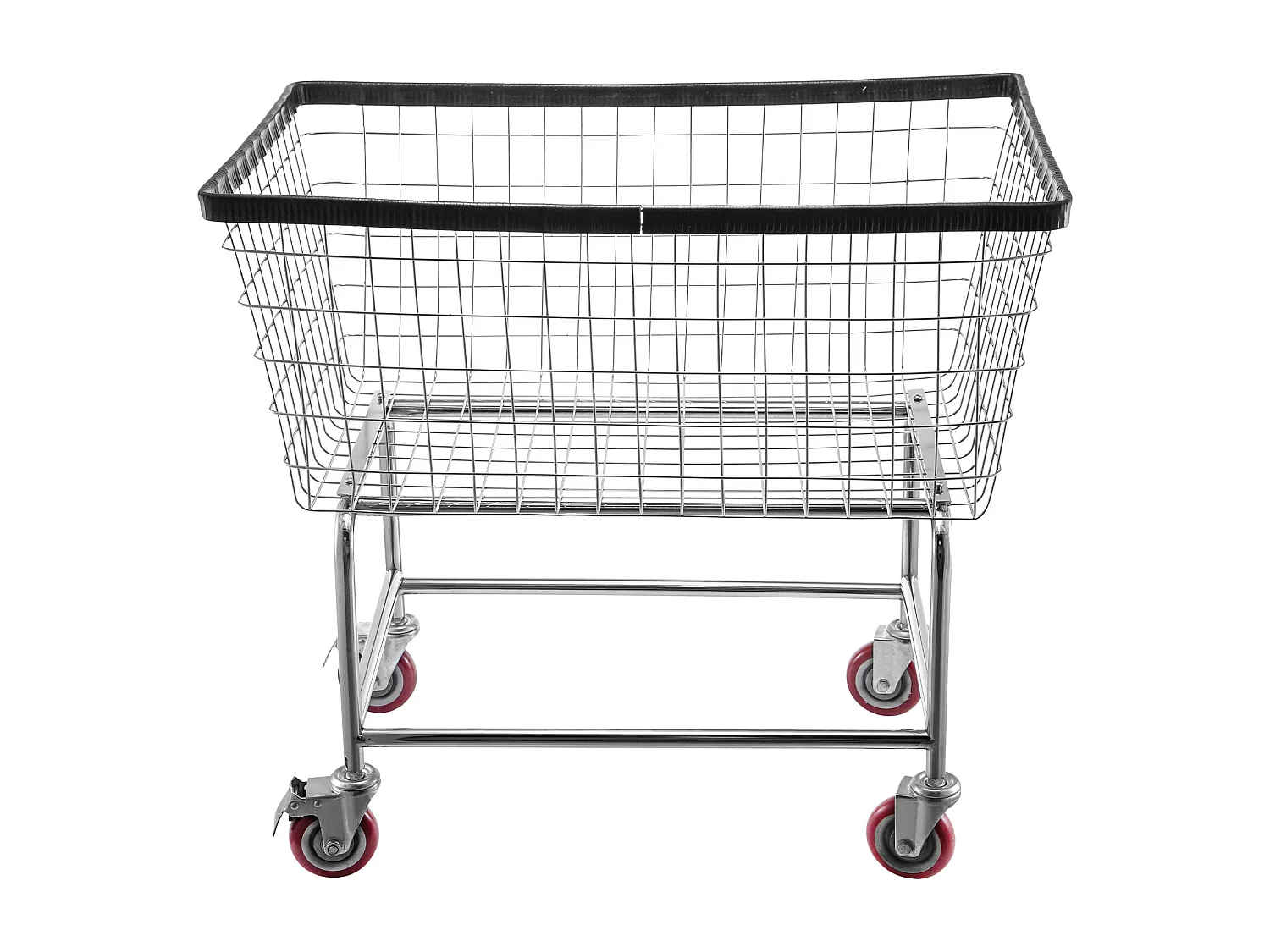 Chariot à Linge Roulant SucceBuy en Fil Métallique, Panier à Linge Robuste de 4.5 Boisseaux avec Roues de 12.7Cm