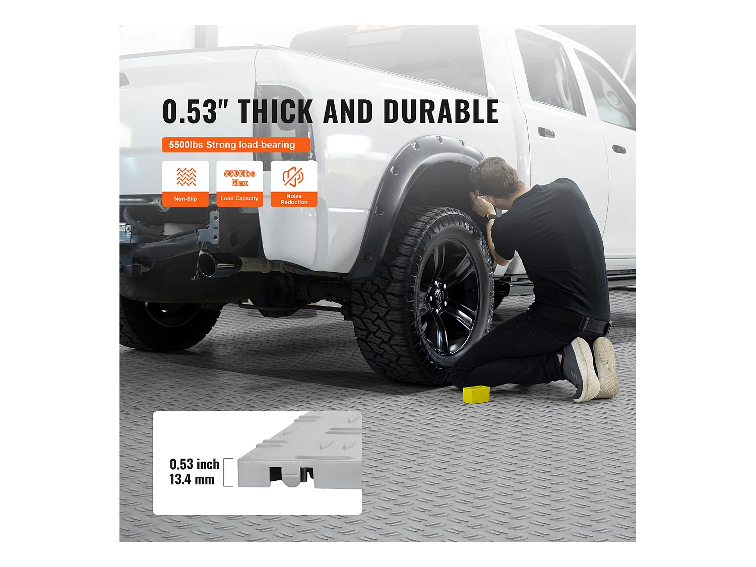 Dalles de Garage Emboîtables, SucceBuy Lot de 25 Carreaux de Garage à Emboîter 30.5x30.5 cm Argent