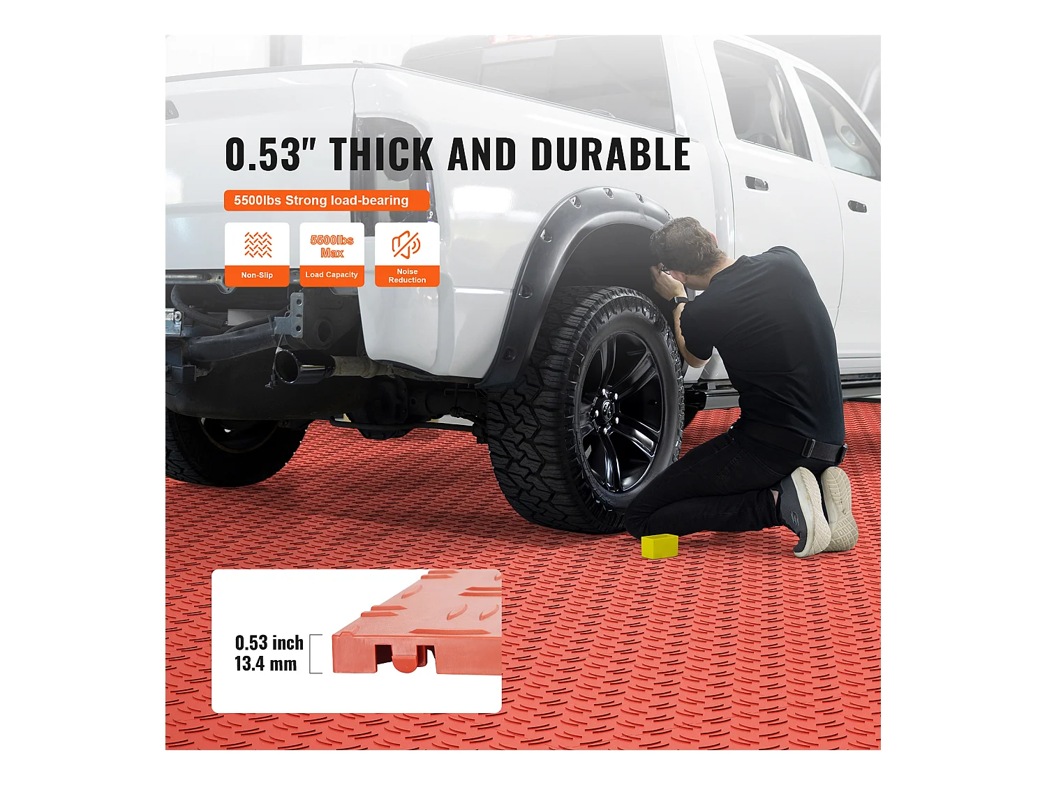 Garagenfliesen Ineinander Greifend, SucceBuy 50er-Pack Garagenfliesen Ineinander Greifend, 30.5 x 30.5 cm, Rot