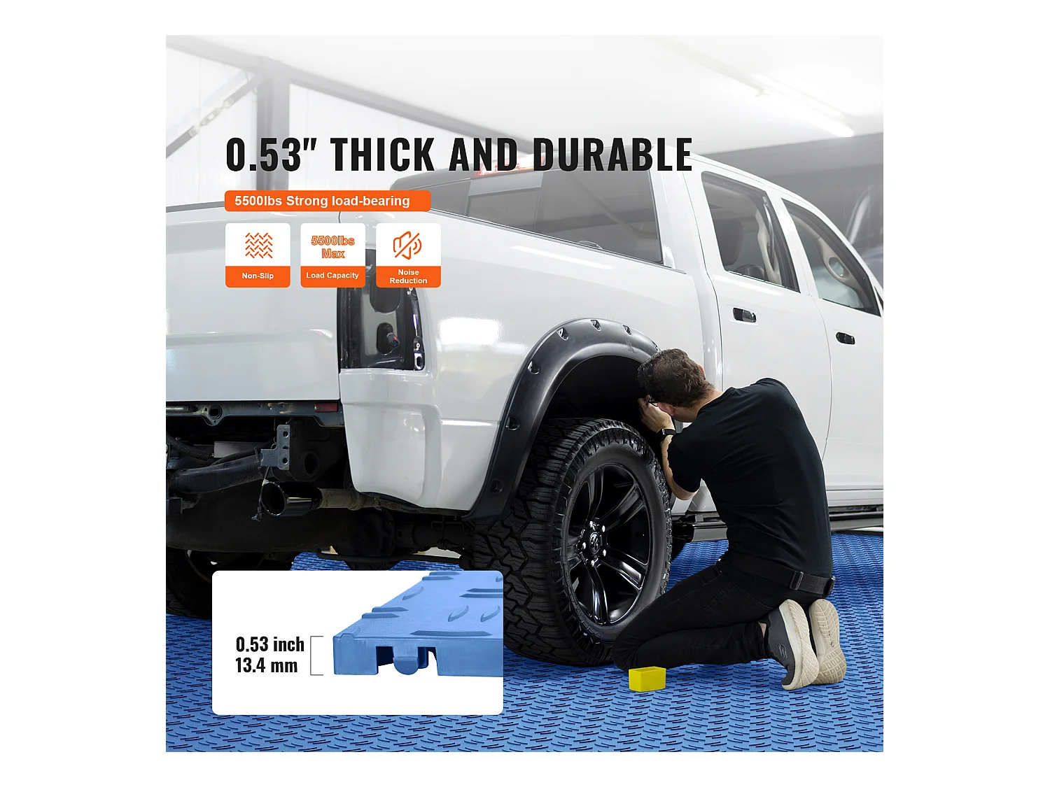 Dalles de Garage Emboîtables, SucceBuy Lot de 50 Carreaux de Garage à Emboîter 30.5x30.5 cm Bleu