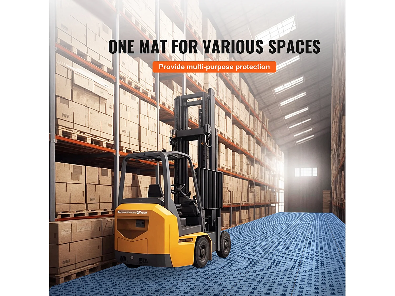 Dalles de Garage Emboîtables, SucceBuy Lot de 50 Carreaux de Garage à Emboîter 30.5x30.5 cm Bleu