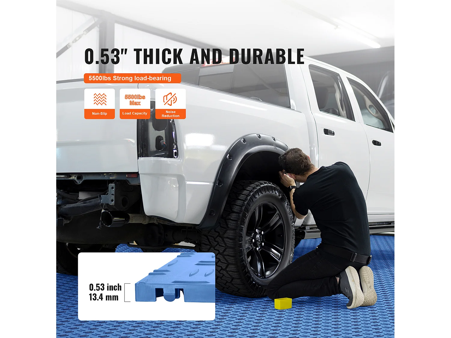 Dalles de Garage Emboîtables, SucceBuy Lot de 50 Carreaux de Garage à Emboîter 30.5x30.5 cm Bleu