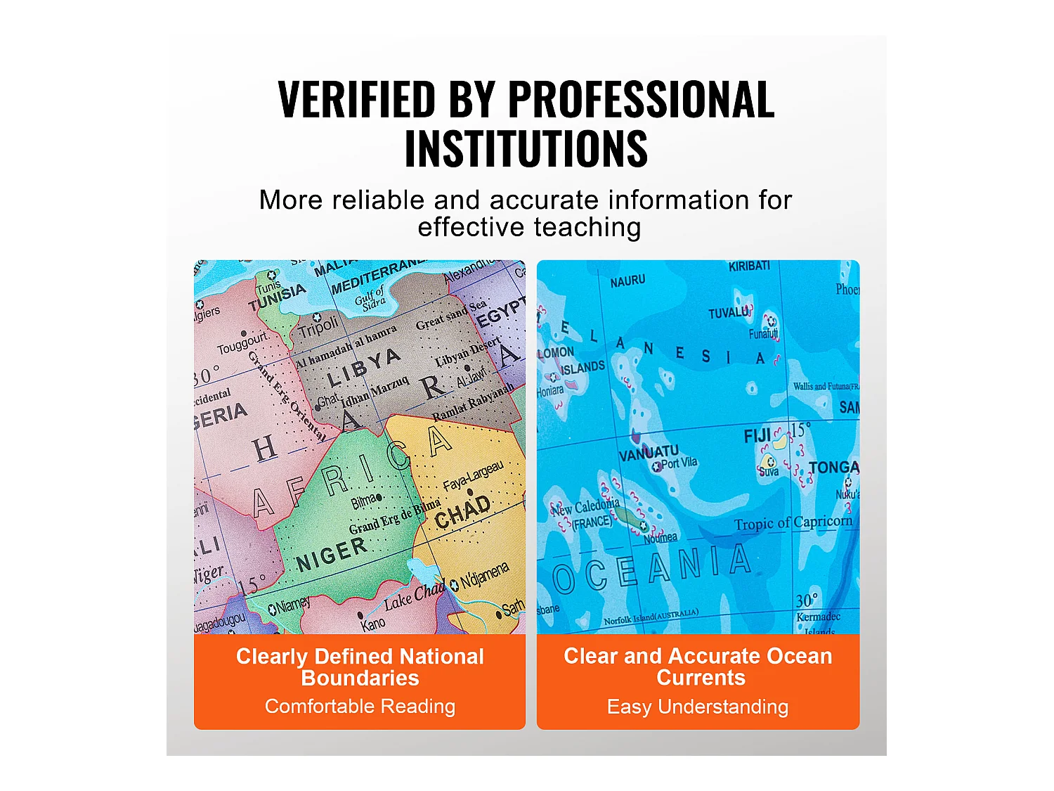 Globe Terrestre SucceBuy Lumineux avec Support, 330,2 Mm, Globe Terrestre avec Base Stable en Métal Lourd, Veilleuse LED Constellation Imprimée HD