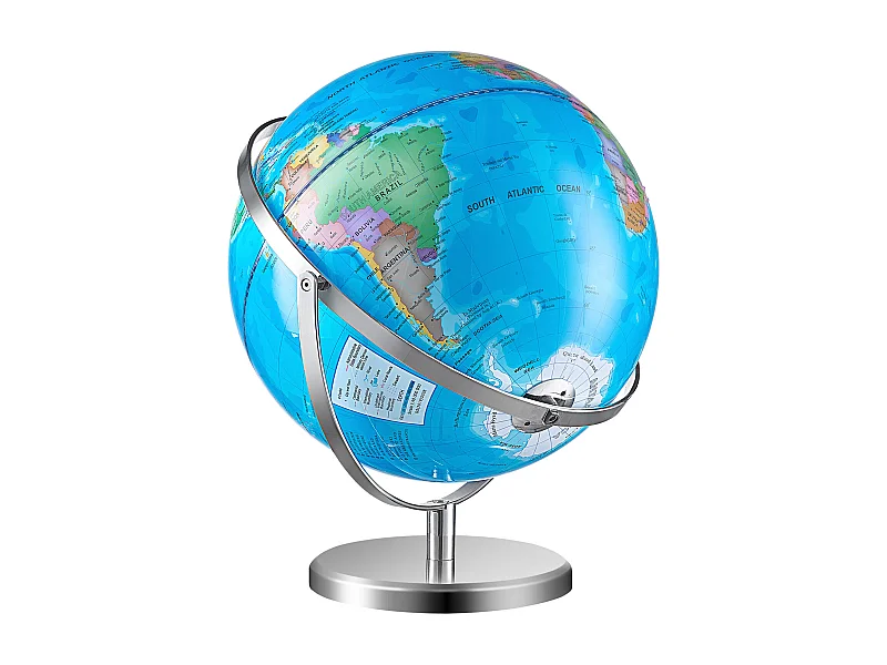 Wereldbol SucceBuy Verlichte Wereldbol met Standaard, 330,2 Mm, Wereldbol met Stabiele, Zware Metalen Voet, HD-Geprinte LED-Nachtlamp met Sterrenbeeld