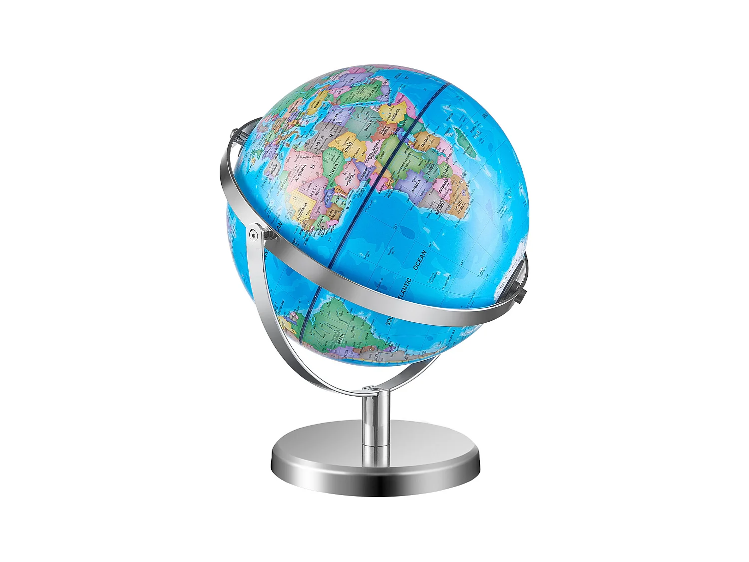 Globe Terrestre SucceBuy Lumineux avec Support, 228,6 Mm, Globe Terrestre Éducatif, Base Stable en Métal Lourd, Veilleuse LED Constellation Imprimée HD