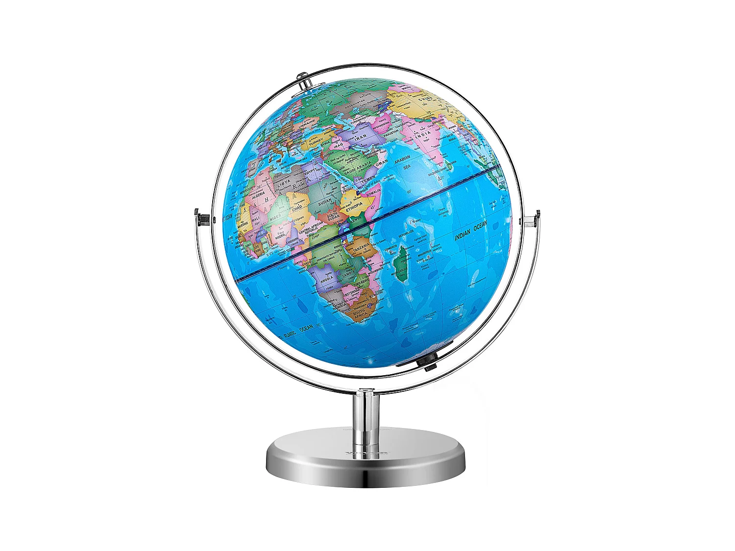 Globe Terrestre SucceBuy Lumineux avec Support, 228,6 Mm, Globe Terrestre Éducatif, Base Stable en Métal Lourd, Veilleuse LED Constellation Imprimée HD