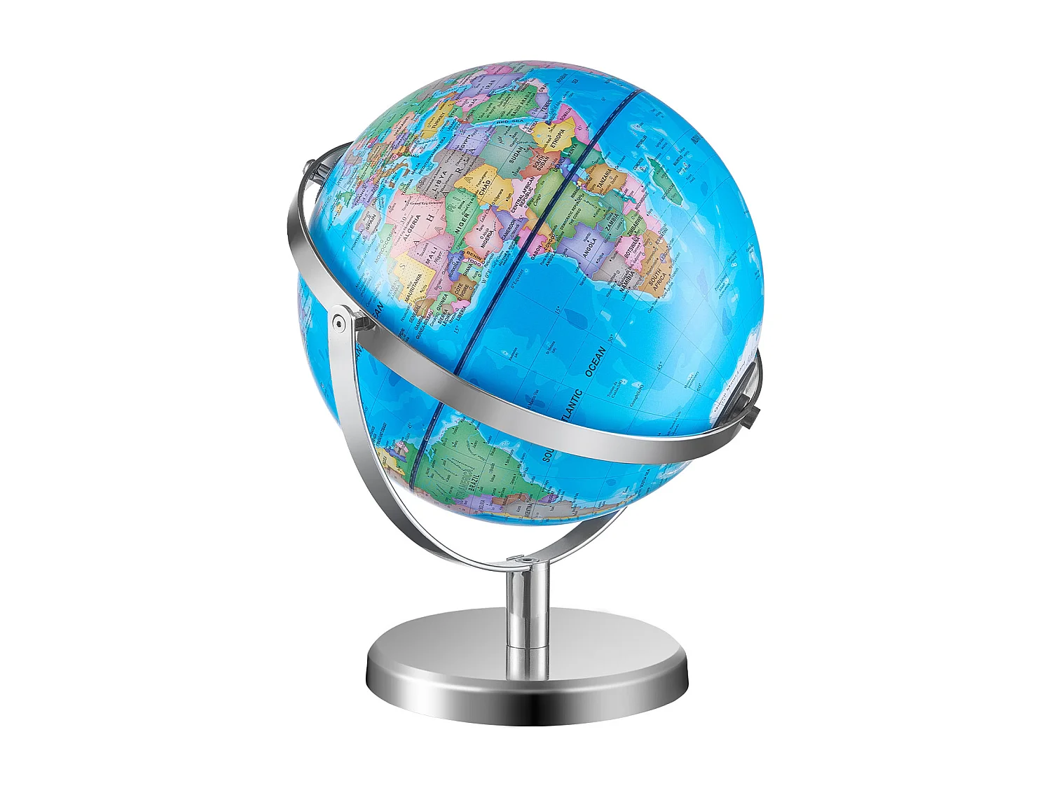 Globe Terrestre SucceBuy Lumineux avec Support, 228,6 Mm, Globe Terrestre Éducatif, Base Stable en Métal Lourd, Veilleuse LED Constellation Imprimée HD