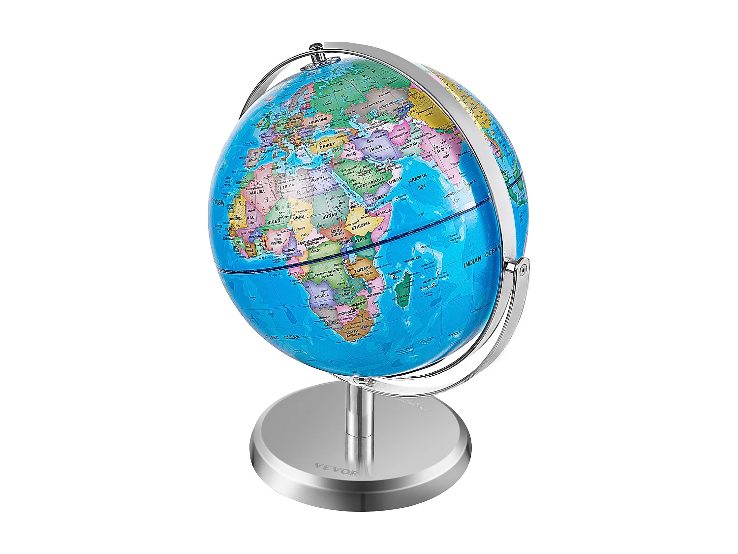 Globe Terrestre SucceBuy Lumineux avec Support, 228,6 Mm, Globe Terrestre Éducatif, Base Stable en Métal Lourd, Veilleuse LED Constellation Imprimée HD