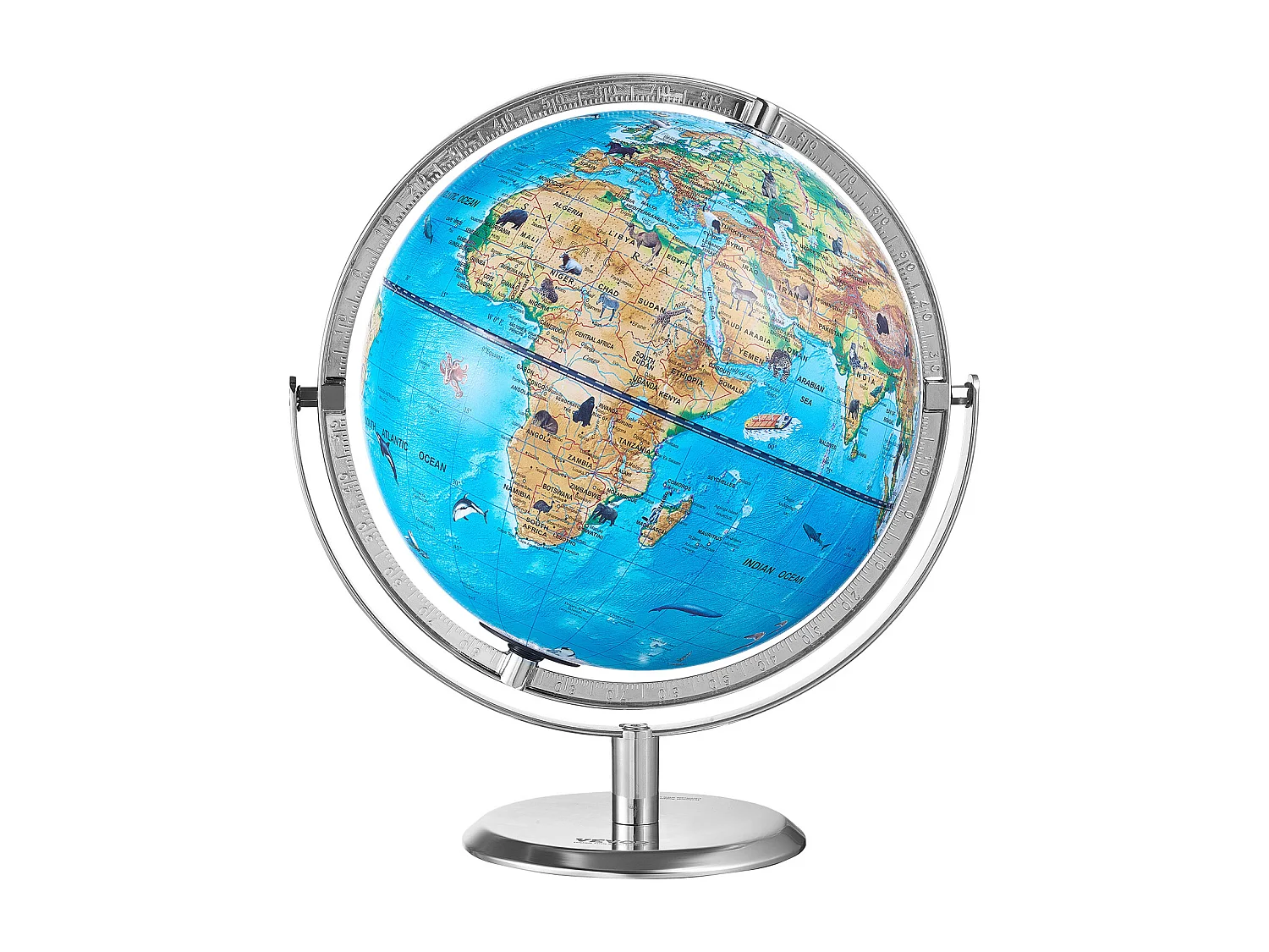 Globe Terrestre SucceBuy pour Enfants, 254 Mm, Globe Terrestre AR Interactif avec Application AR Golden Globe, Éclairage Nocturne LED, Rotation 720°