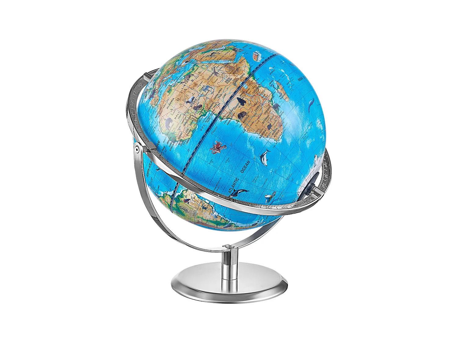 Globo SucceBuy Kids, 254 Mm, Globo Interativo de Realidade Aumentada com Aplicação de Realidade Aumentada, Globo Dourado, luz noturna LED, rotação de 720°
