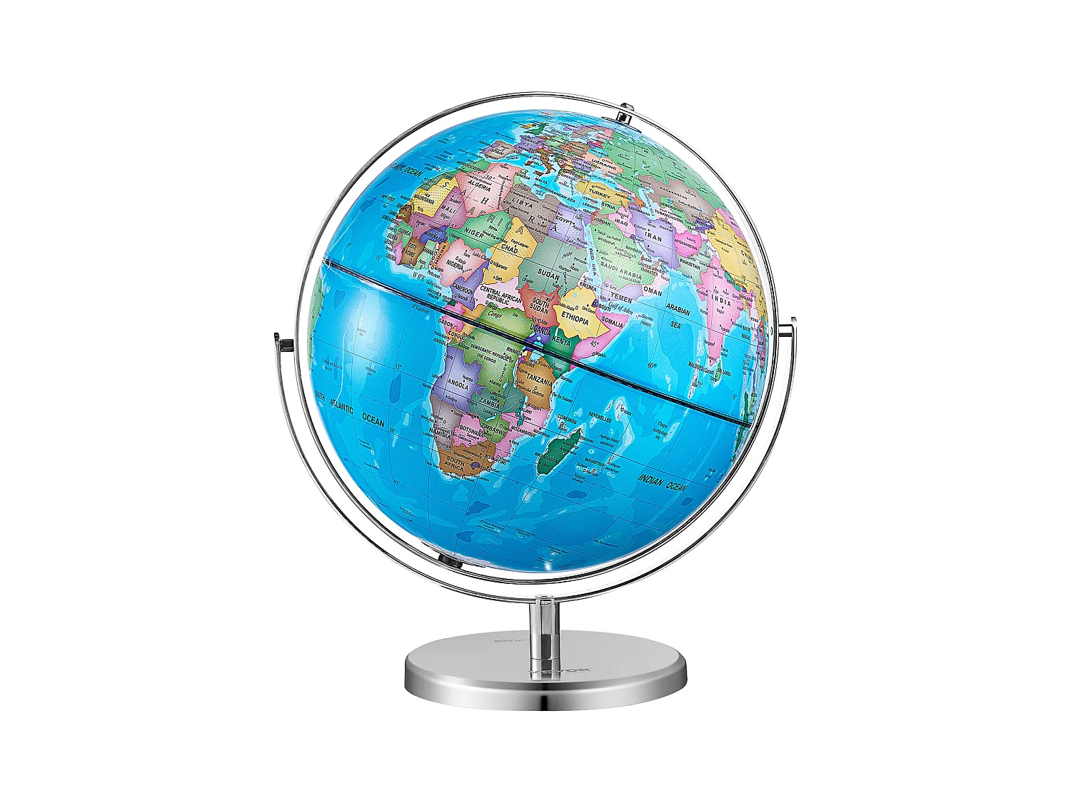 Globo Terrestre SucceBuy Globo Illuminato con Supporto, 330,2 Mm, con Base Stabile in Metallo Pesante, Mappa Stampata in HD, Luce Notturna a LED, Rotazione di 720°