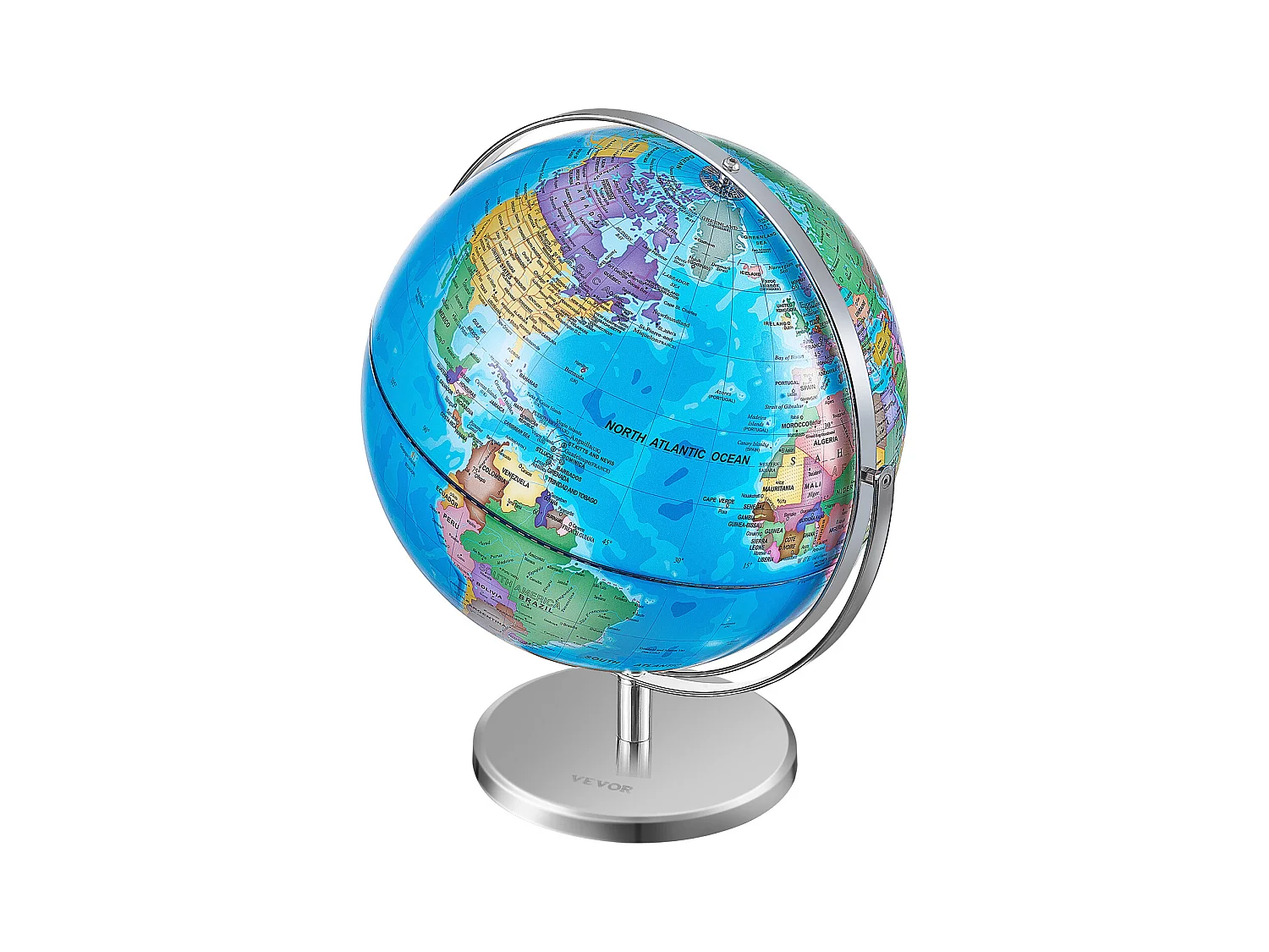 Globo Terrestre SucceBuy Globo Illuminato con Supporto, 330,2 Mm, con Base Stabile in Metallo Pesante, Mappa Stampata in HD, Luce Notturna a LED, Rotazione di 720°