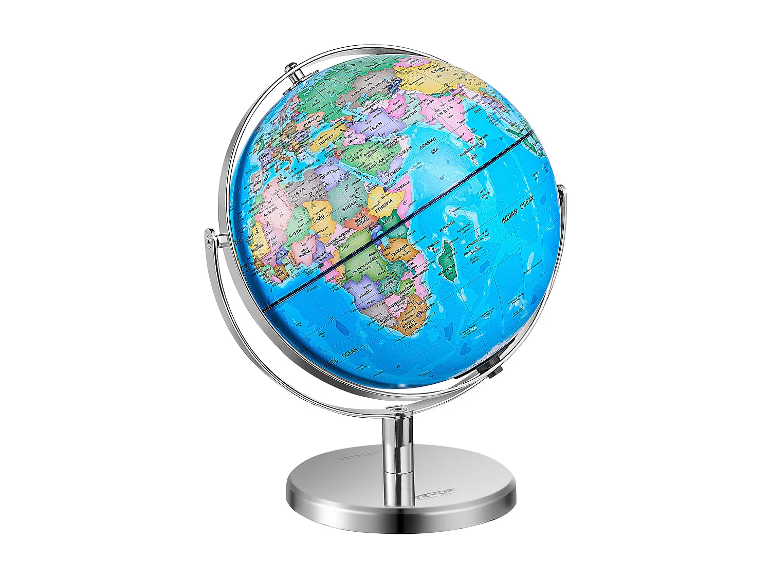 Globus SucceBuy Podświetlany Globus ze Stojakiem, 330,2 Mm, Globus Świata ze Stabilną Ciężką Metalową Podstawką, Mapa Drukowana w HD, Lampka Nocna LED, Obrót o 720°