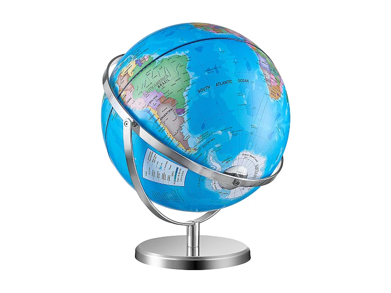 Globo SucceBuy Iluminado com Suporte, 330,2Mm, Globo Terrestre com Base Estável de Metal Pesado, Mapa Impresso em HD, luz Noturna LED, Rotação de 720°